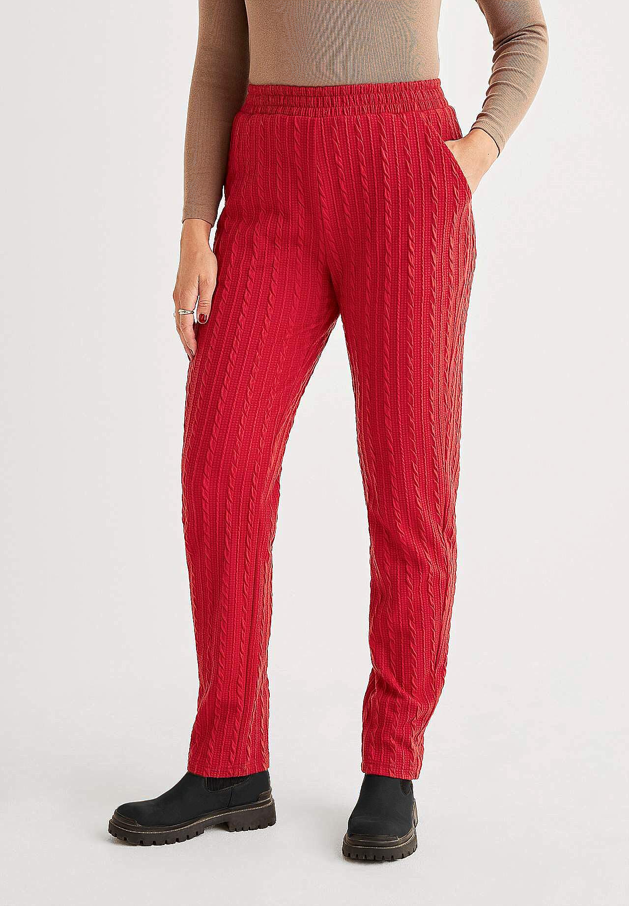 Structuurgebreide jersey broek Cara