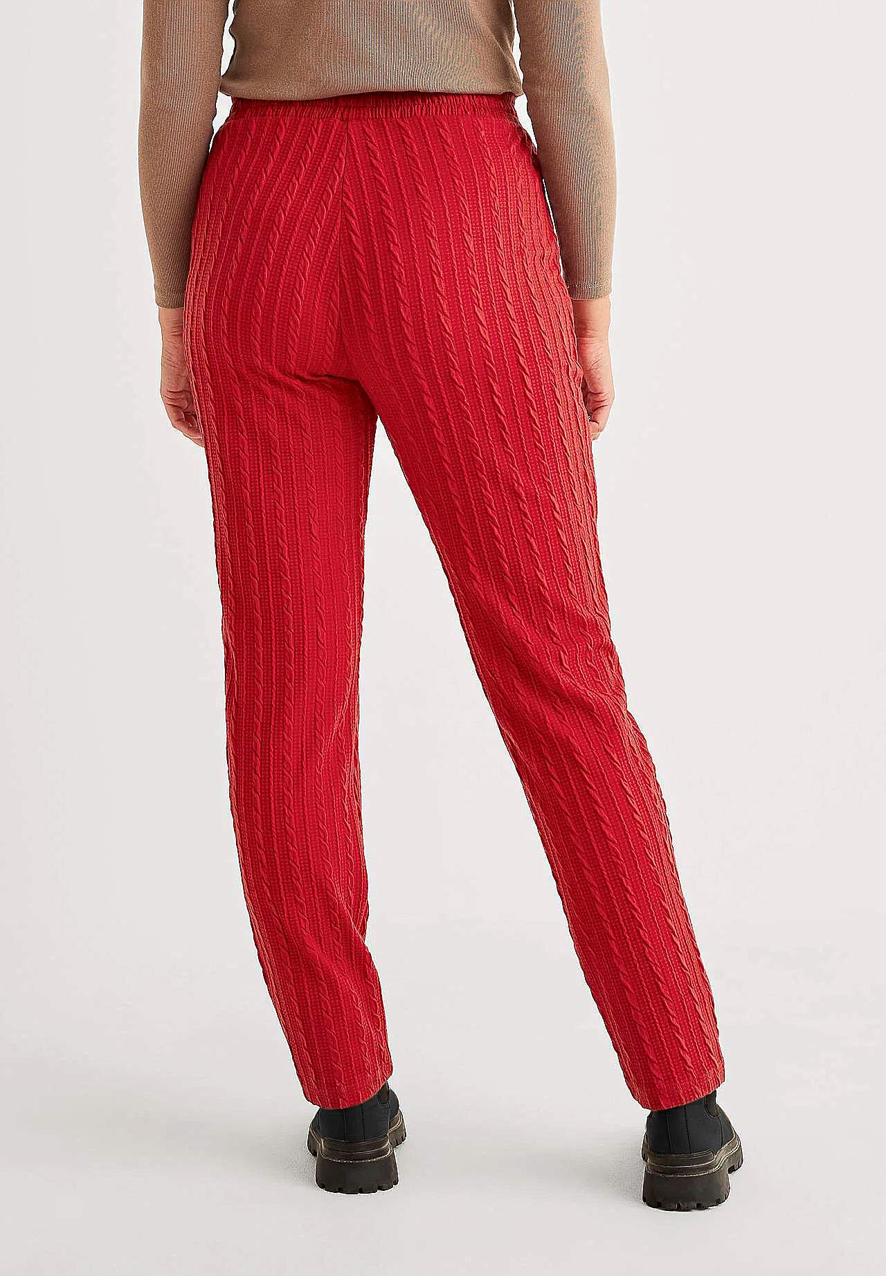 Structuurgebreide jersey broek Cara