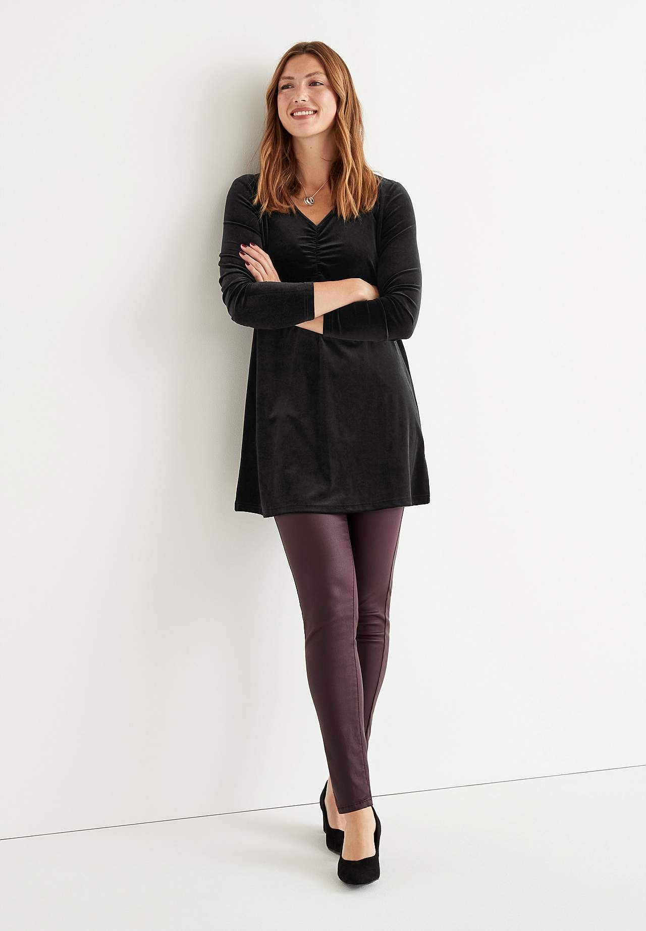 Fluwelen tuniek met glans
