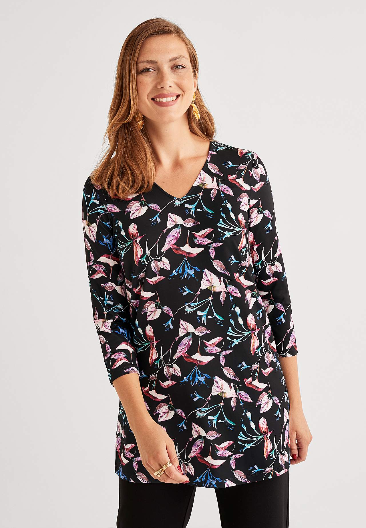 Jersey tuniek met kantpatroon Nelly