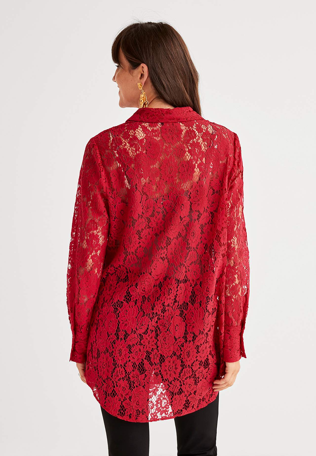 Kanten tuniek met lange mouwen Ariel