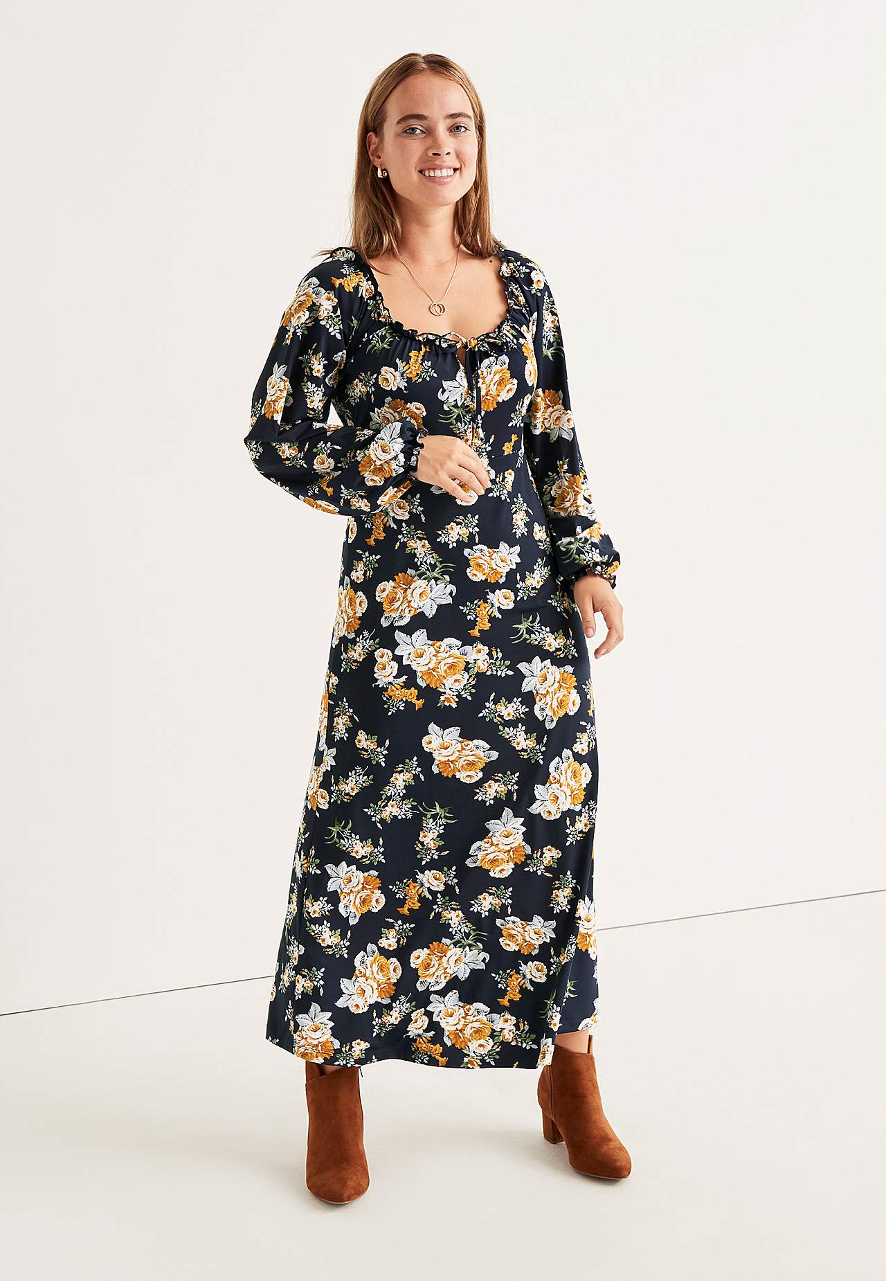 Patroonvormige maxi jurk