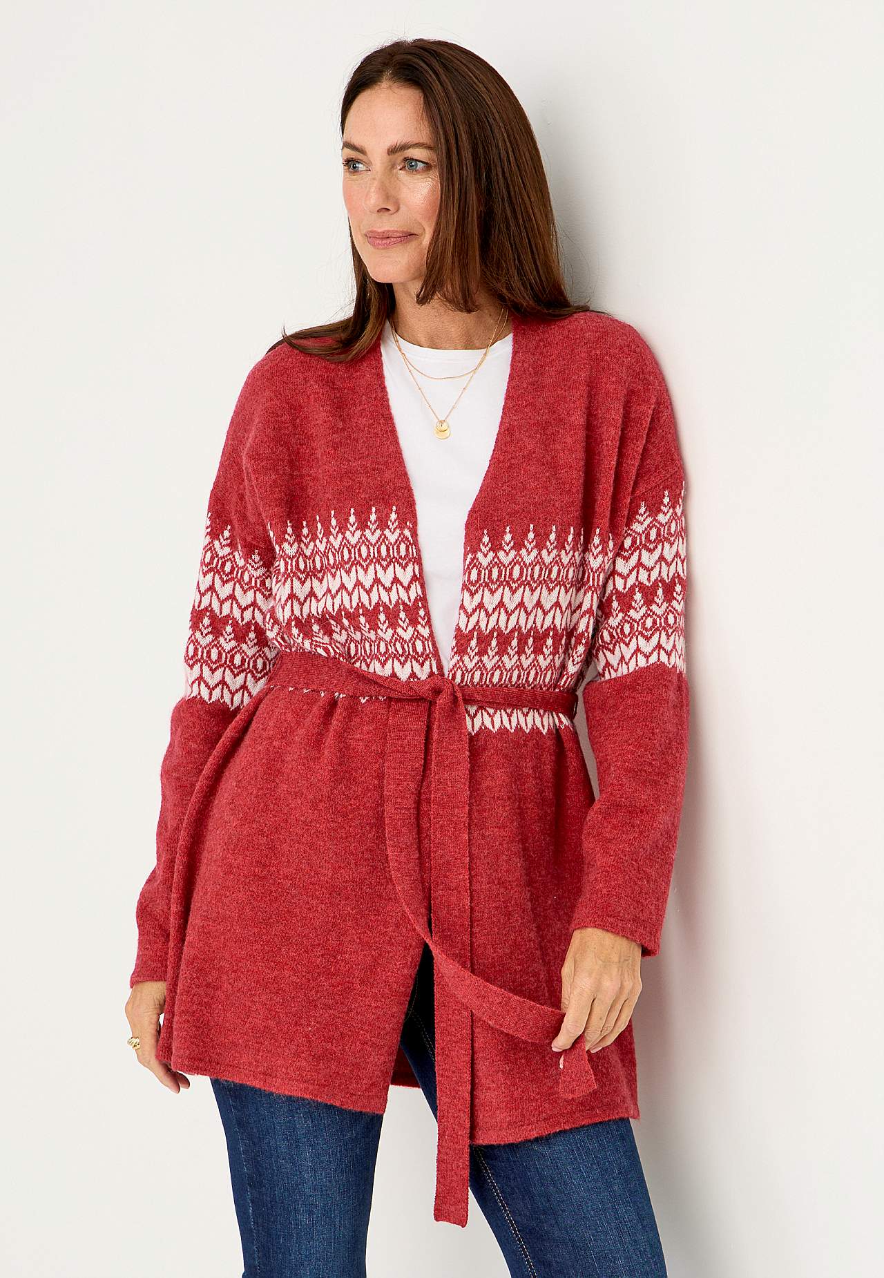 Jacquardgebreide cardigan Bonnie
