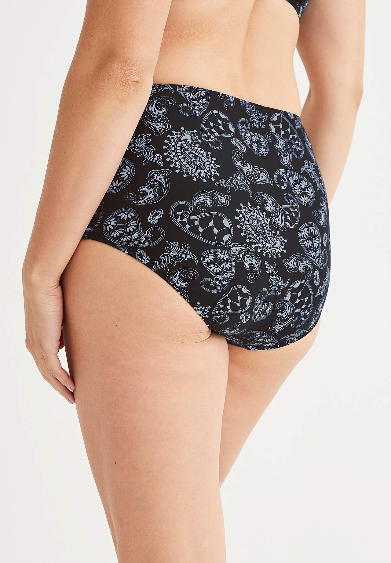 Bikinibroekje met hoge taille en een paisleypatroon