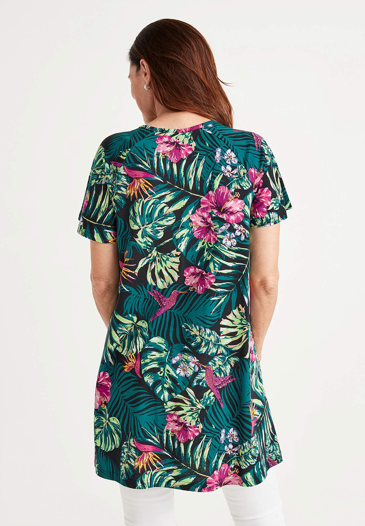 Jersey tuniek met een bloemenpatroon Laguna