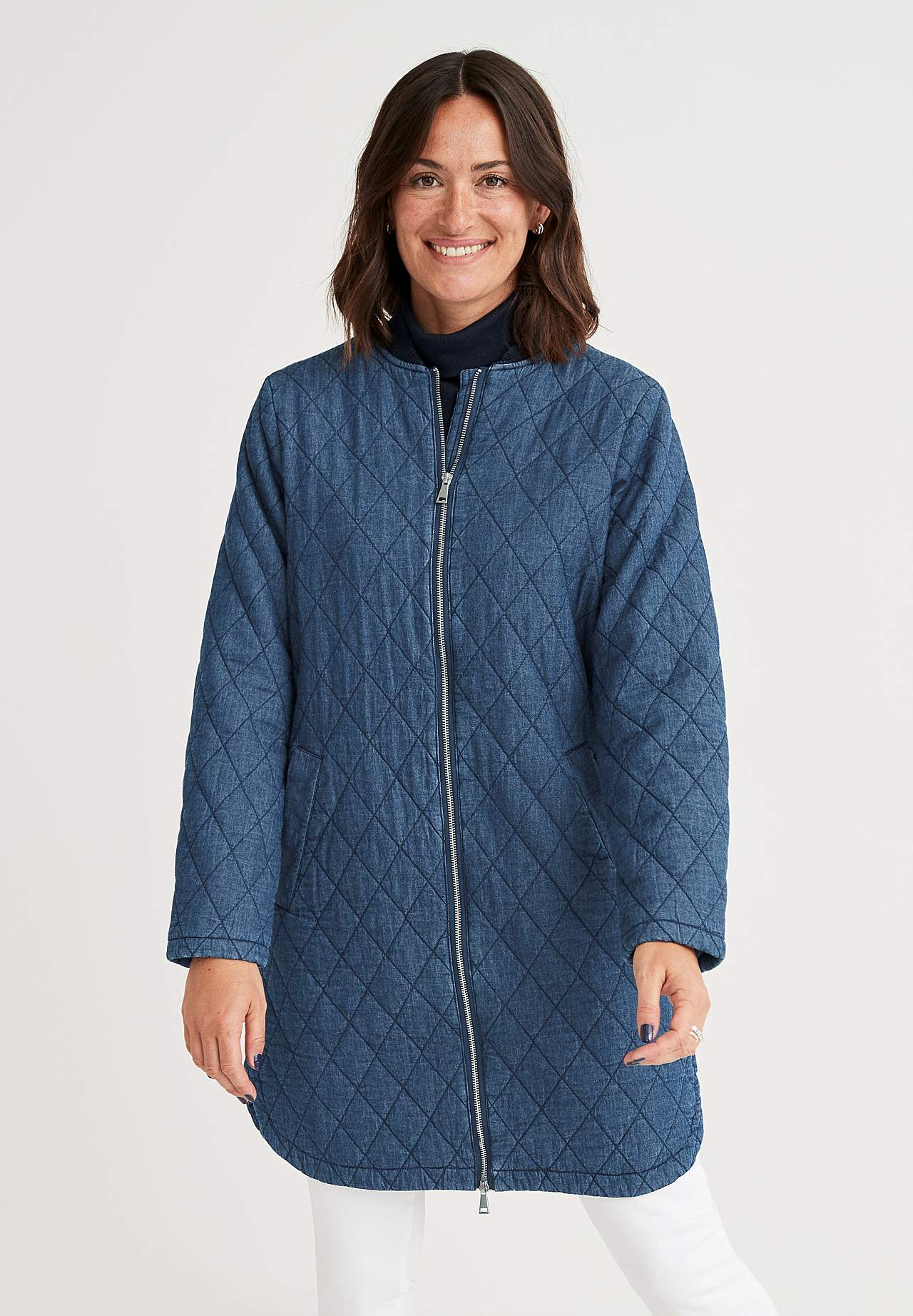 Gewatteerde denim jas