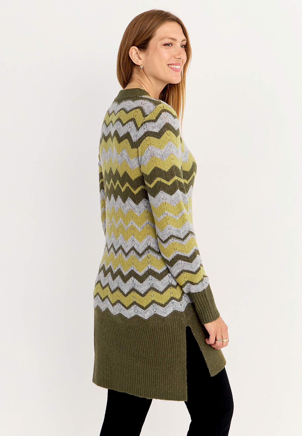 Gebreide trui met zigzag-patroon