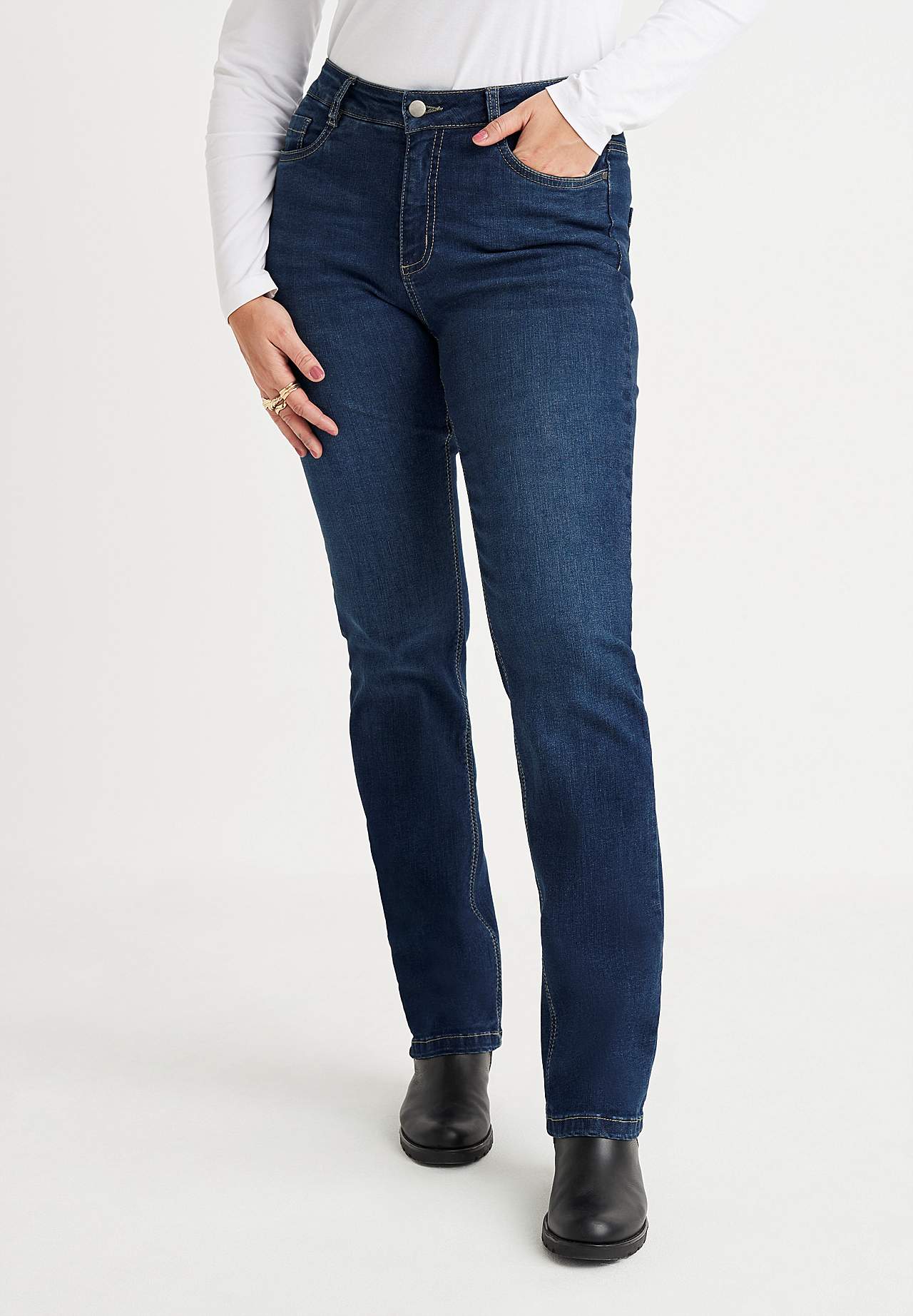 Stretch jeans met rechte pijpen - drie lengtes