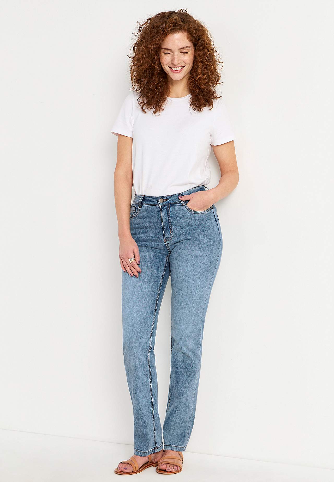 Stretch jeans met rechte pijpen - drie lengtes