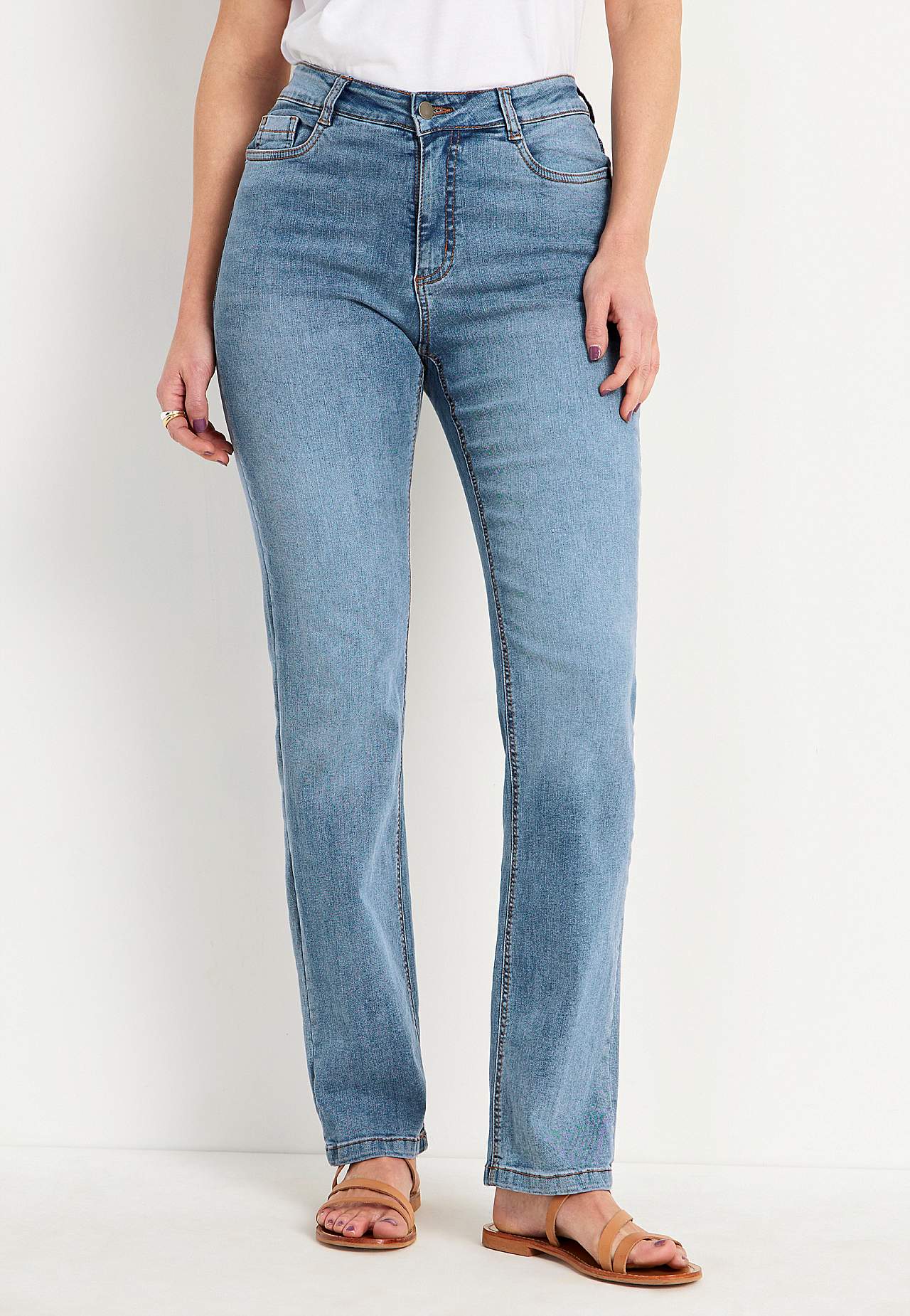 Stretch jeans met rechte pijpen - drie lengtes