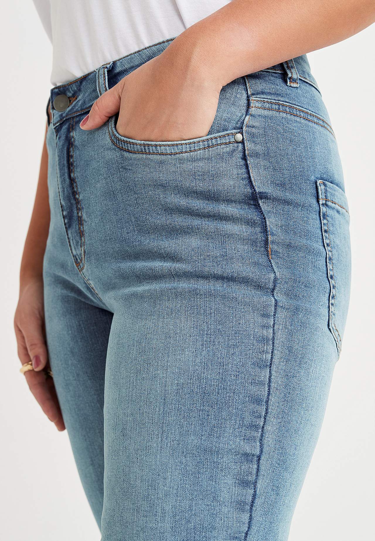 Stretch jeans met rechte pijpen - drie lengtes