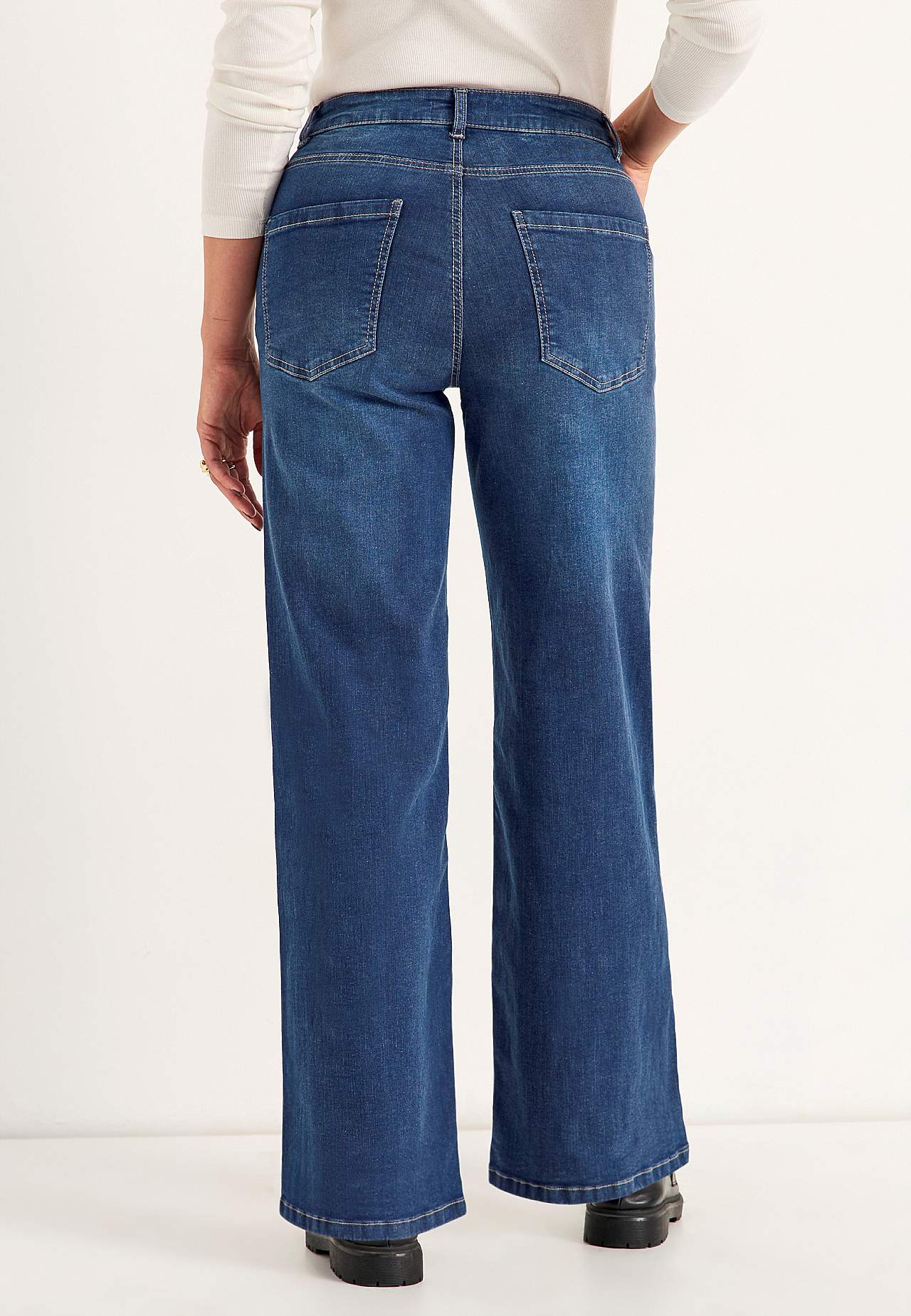 Wijde spijkerbroek met hoog taille Renata