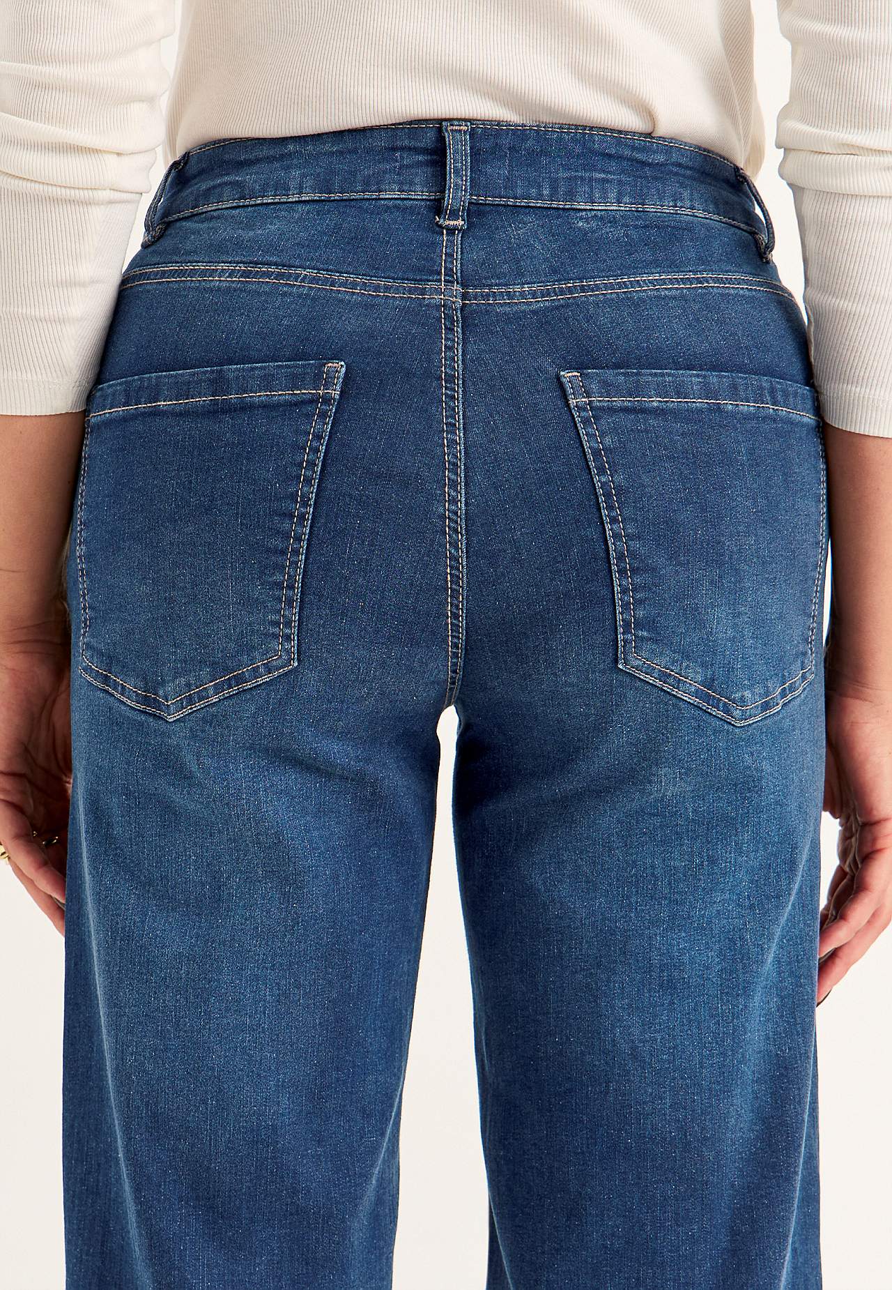 Wijde spijkerbroek met hoog taille Renata