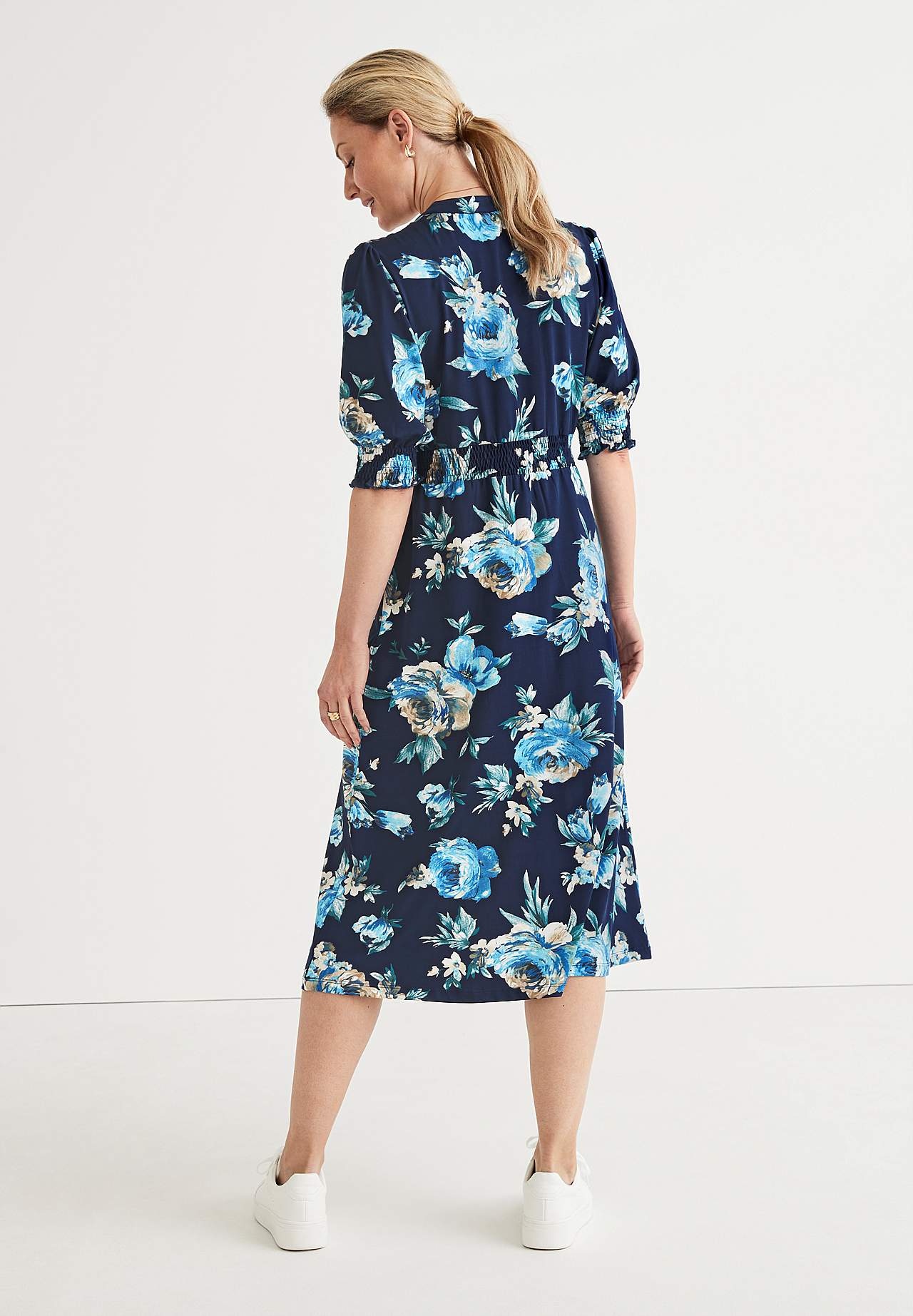 Patroonvormige jerseyjurk