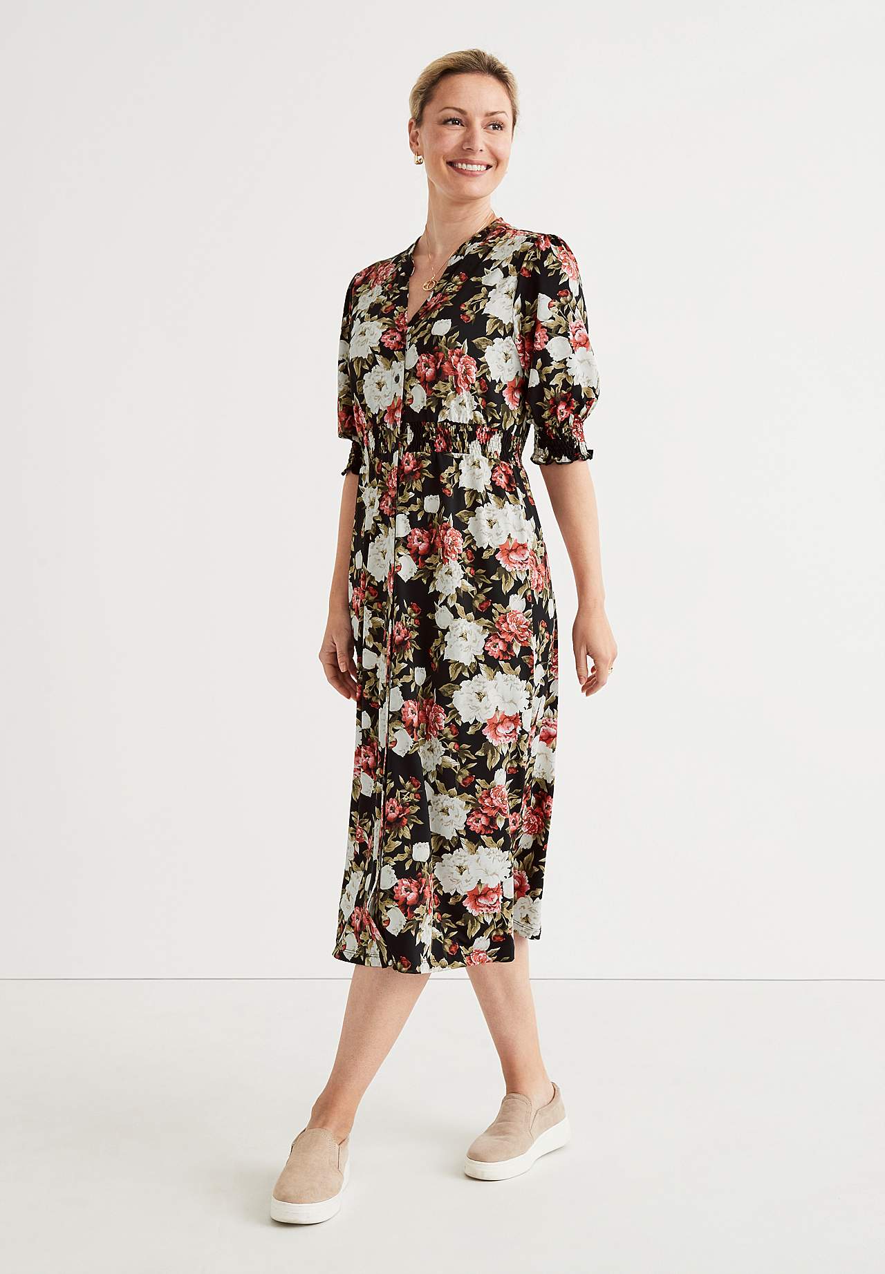 Patroonvormige jerseyjurk Brianna