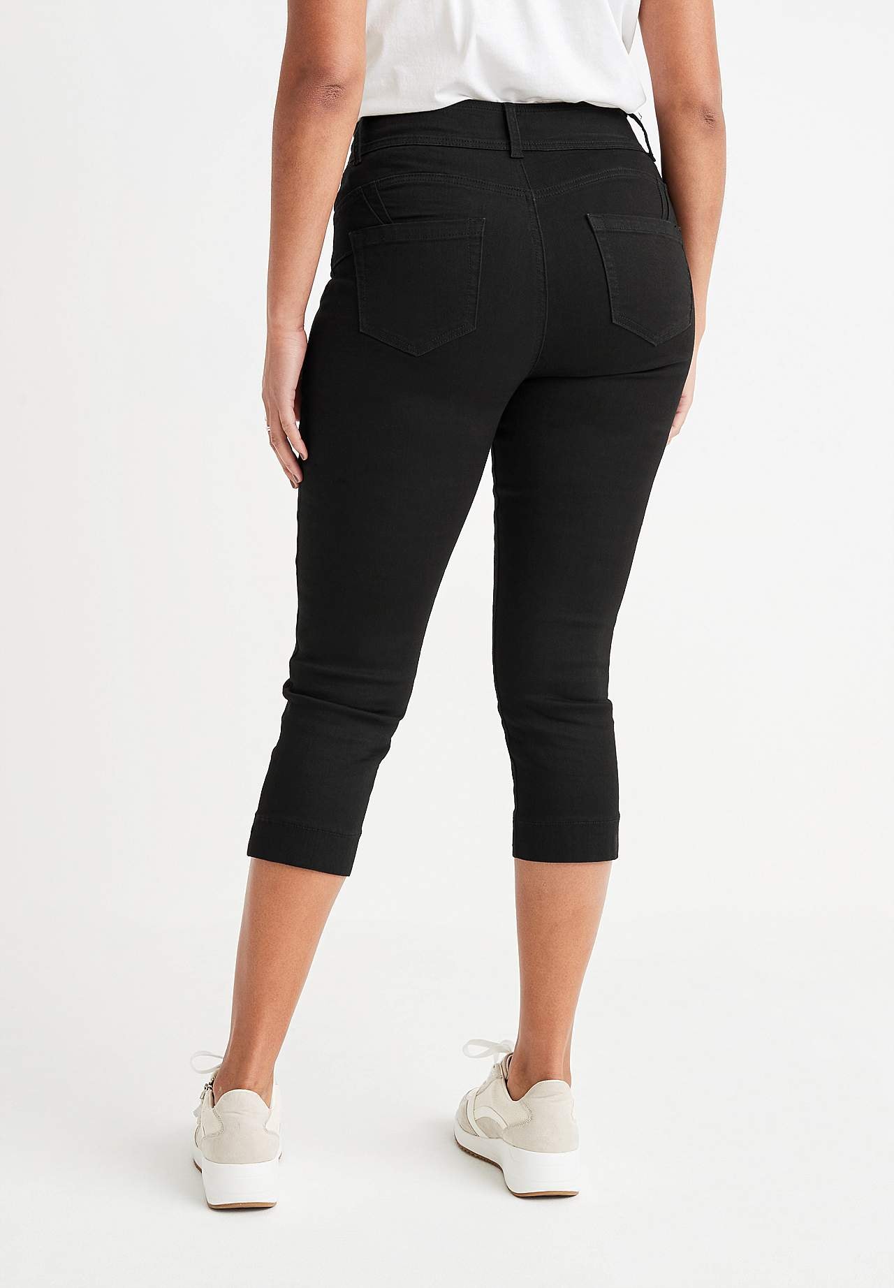 Elastische cropped jeans met shaping effect