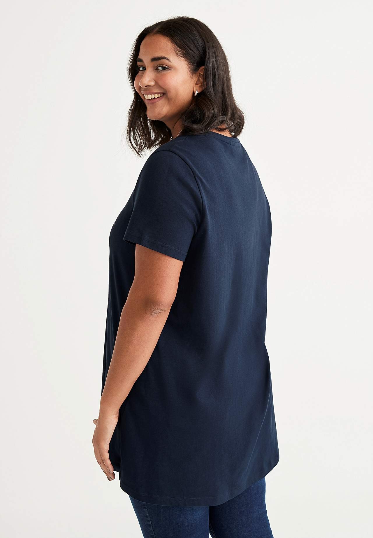 Jersey tuniek met korte mouwen met print