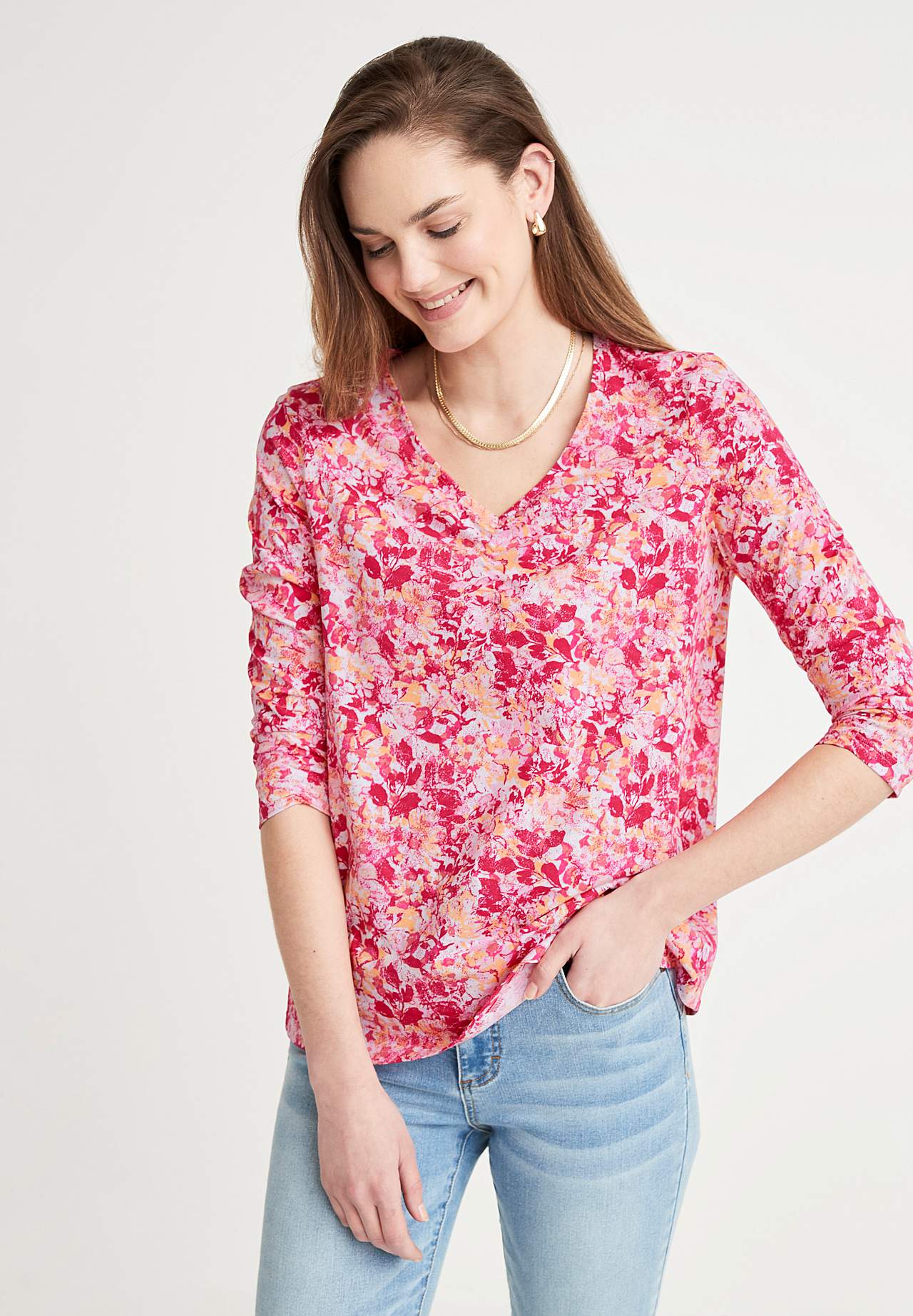 Bloemig jersey-topje Agatha