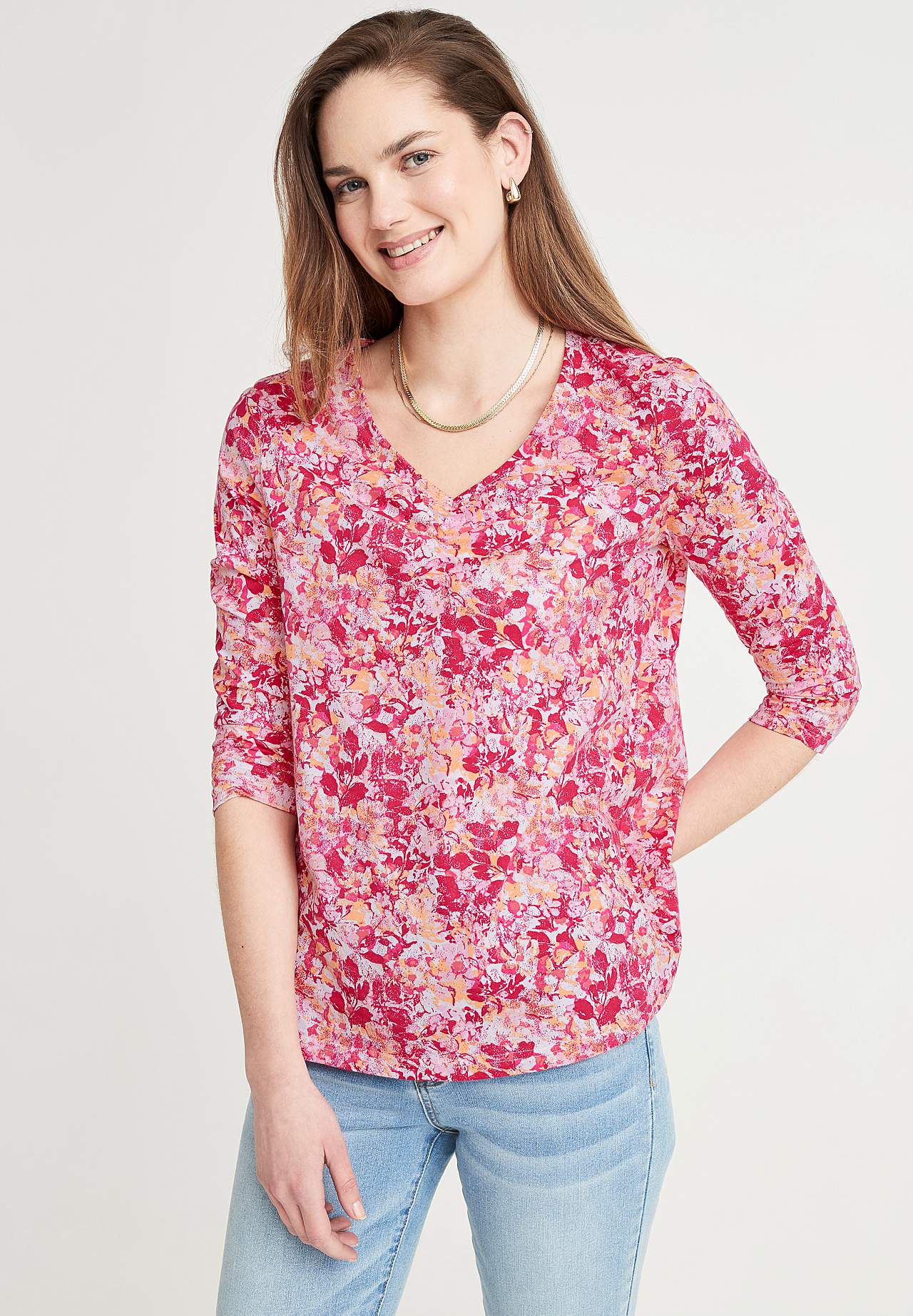 Bloemig jersey-topje Agatha
