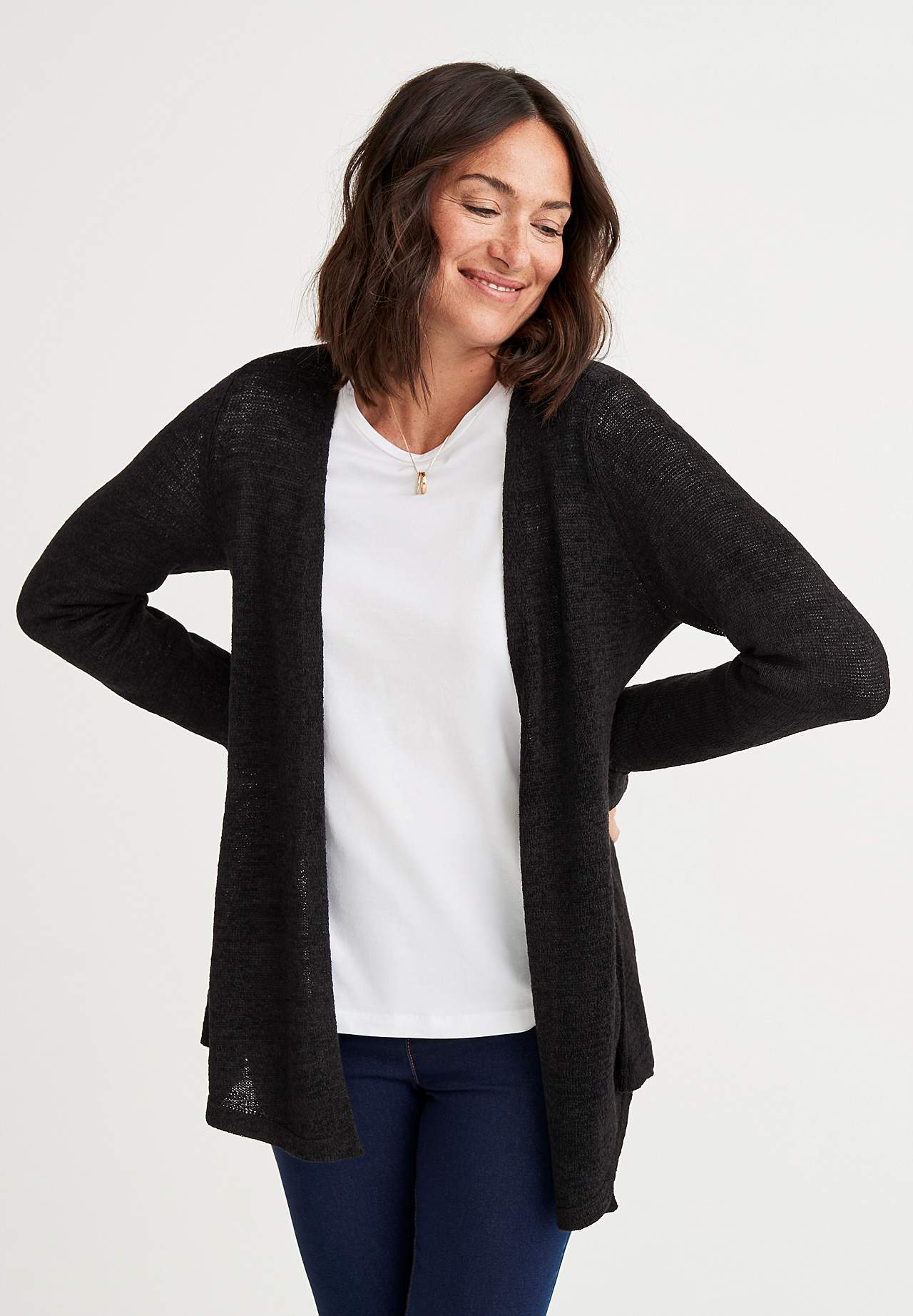 Gebreide cardigan met open voorkant Marika