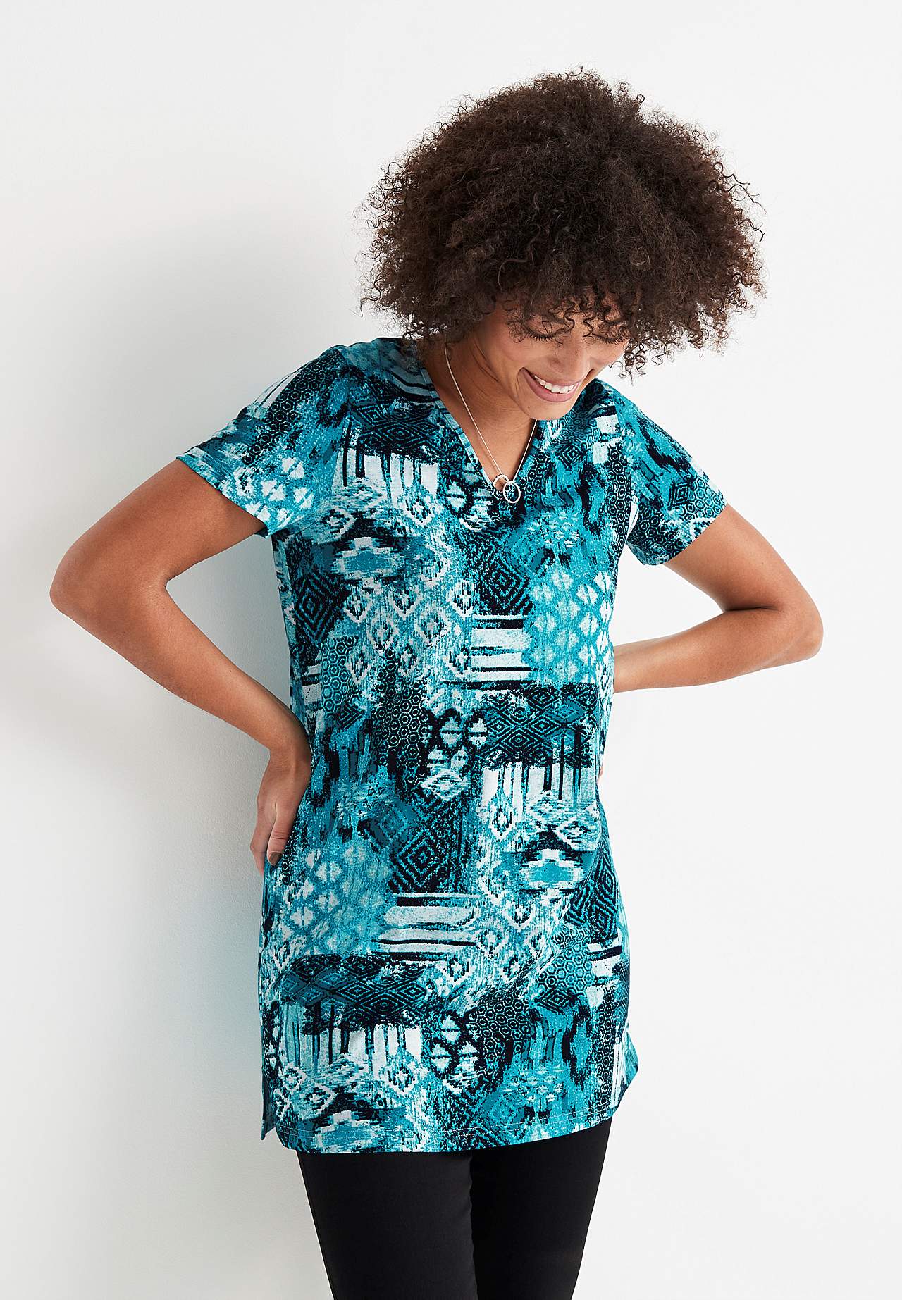 Jersey tuniek met korte mouwen Set van 2