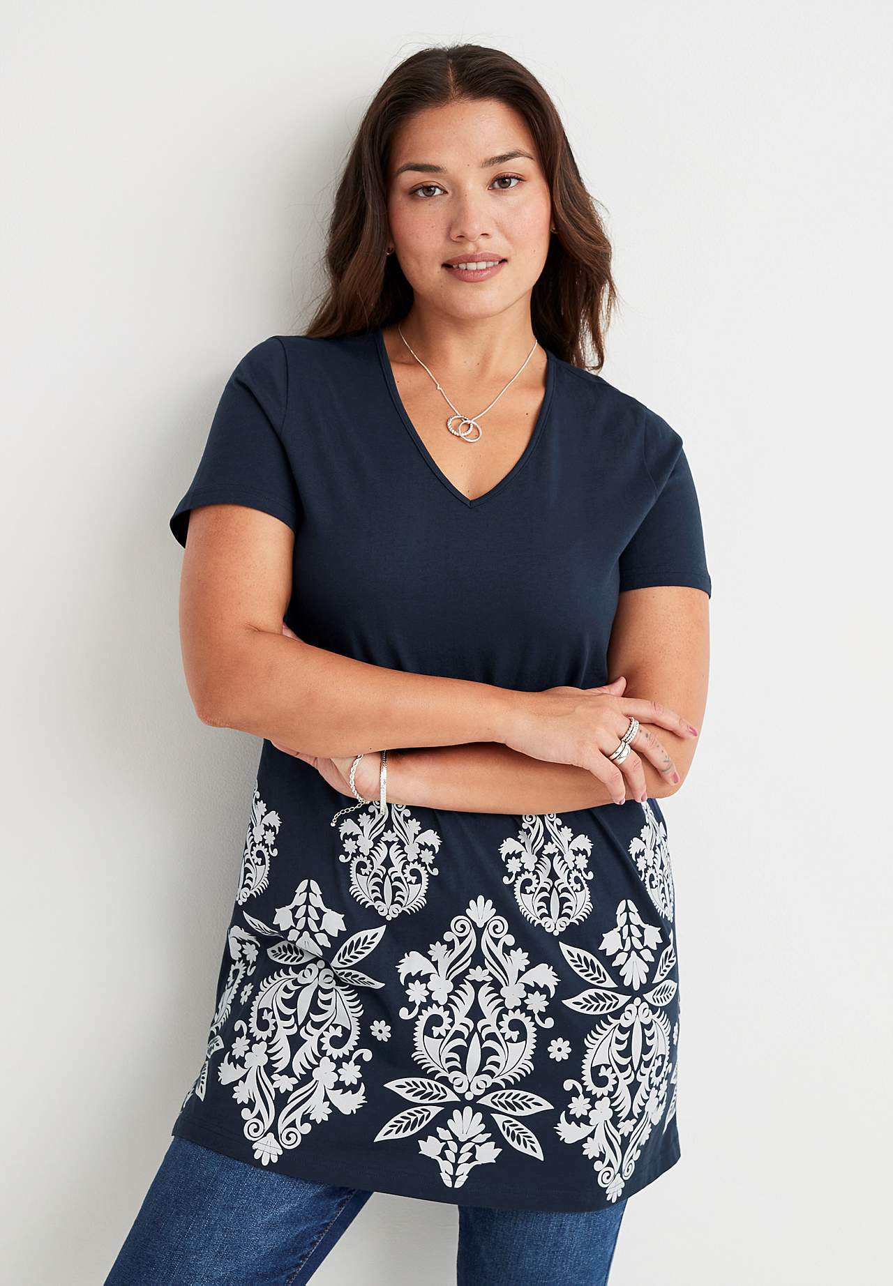 Jersey tuniek met korte mouwen Set van 2