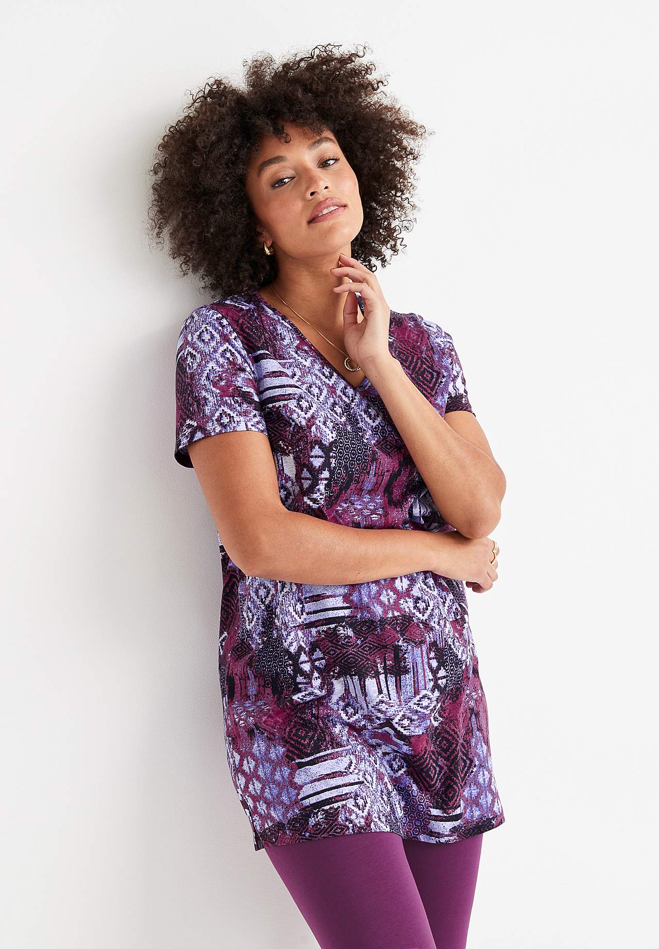 Jersey tuniek met korte mouwen Set van 2