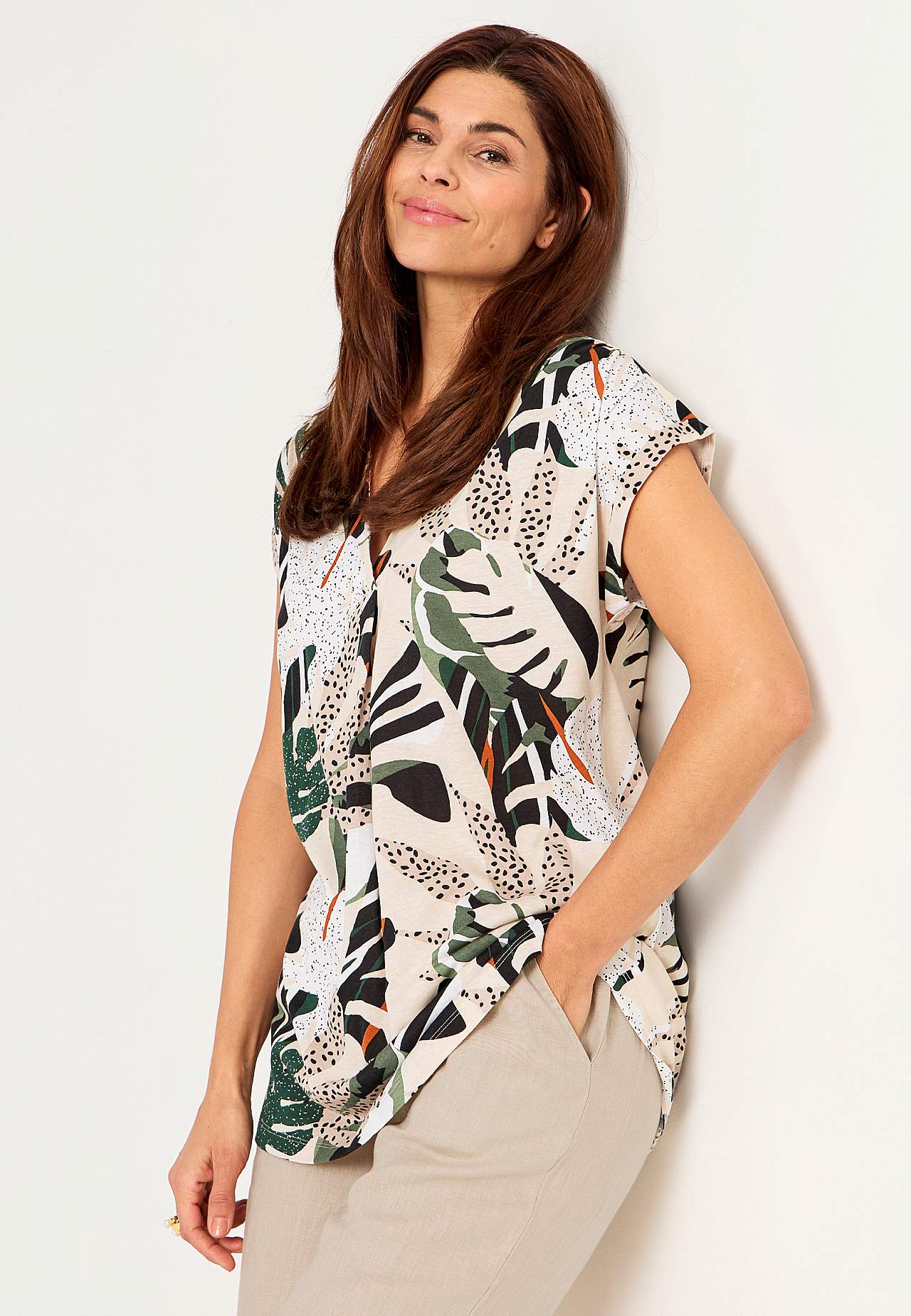 Jersey tuniek met korte mouwen