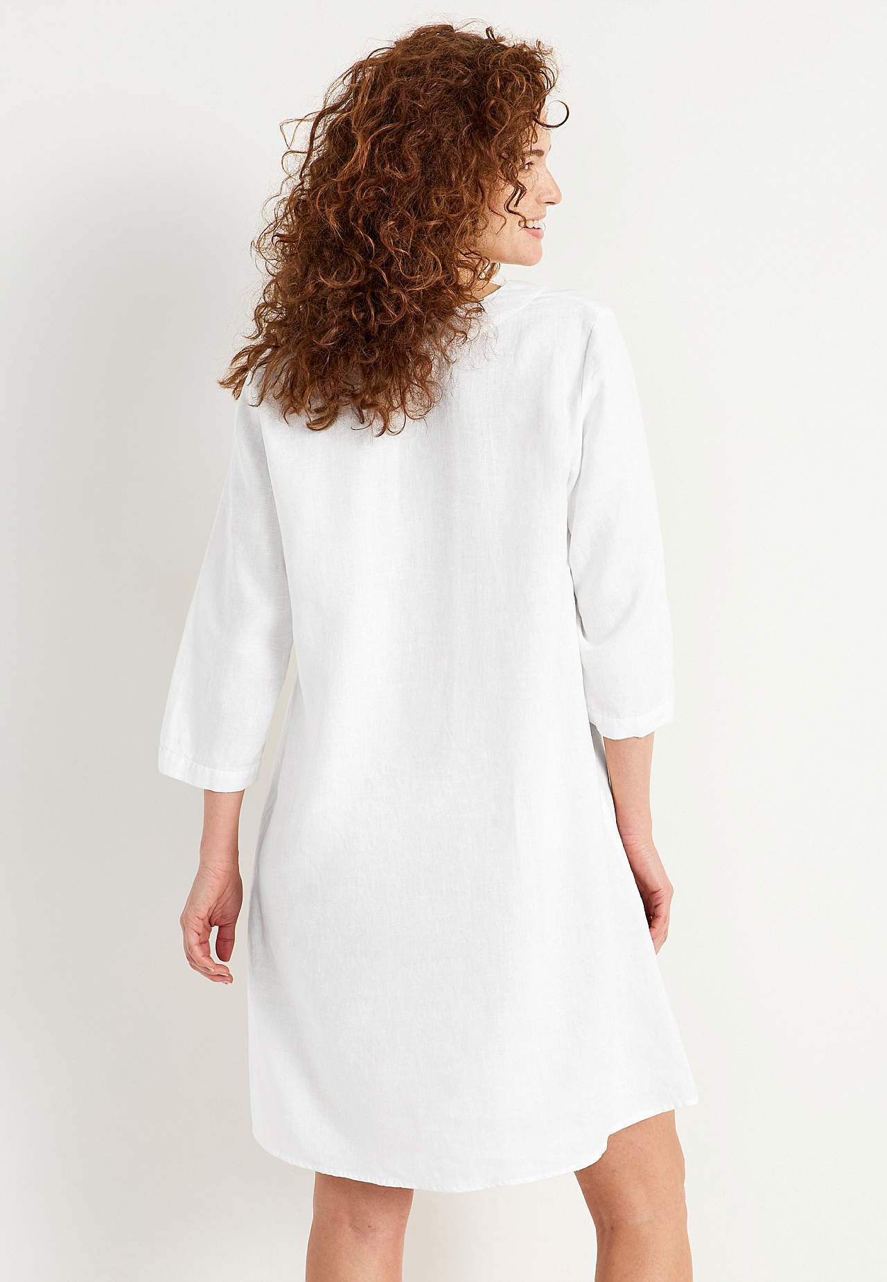 Linnen Premium jurk met v-halslijn Joanne