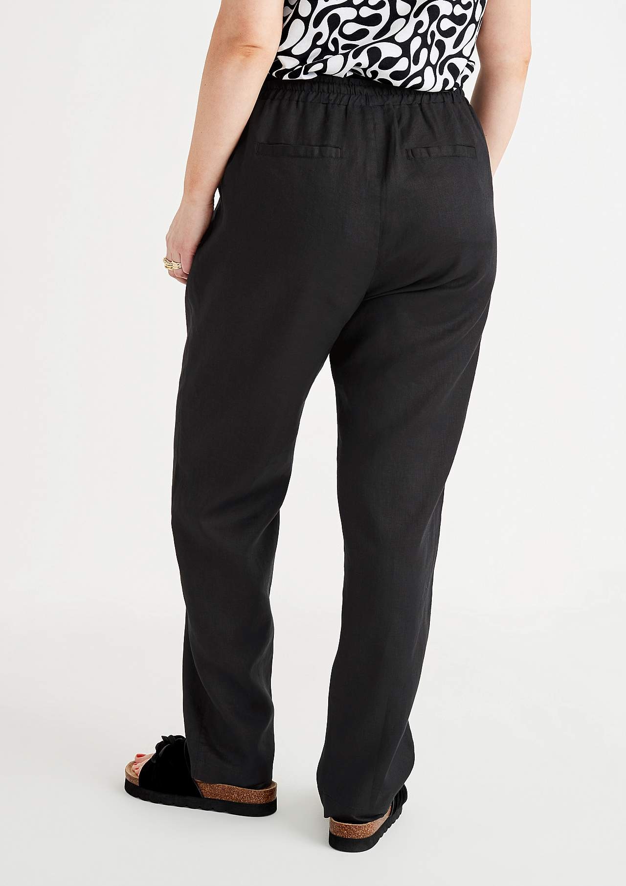 Linnen Premium broek met elastiek Lo
