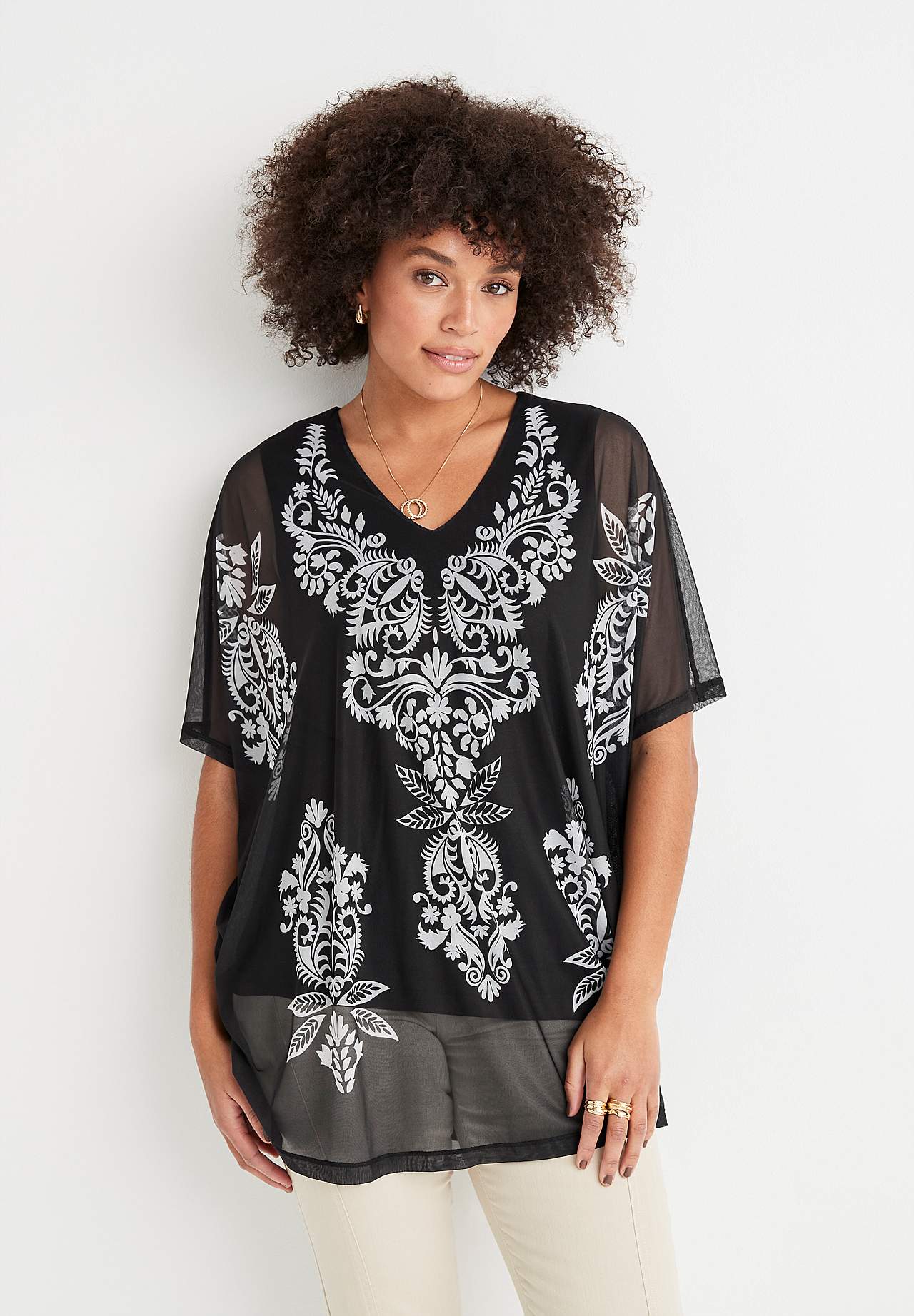 Tuniek top van mesh