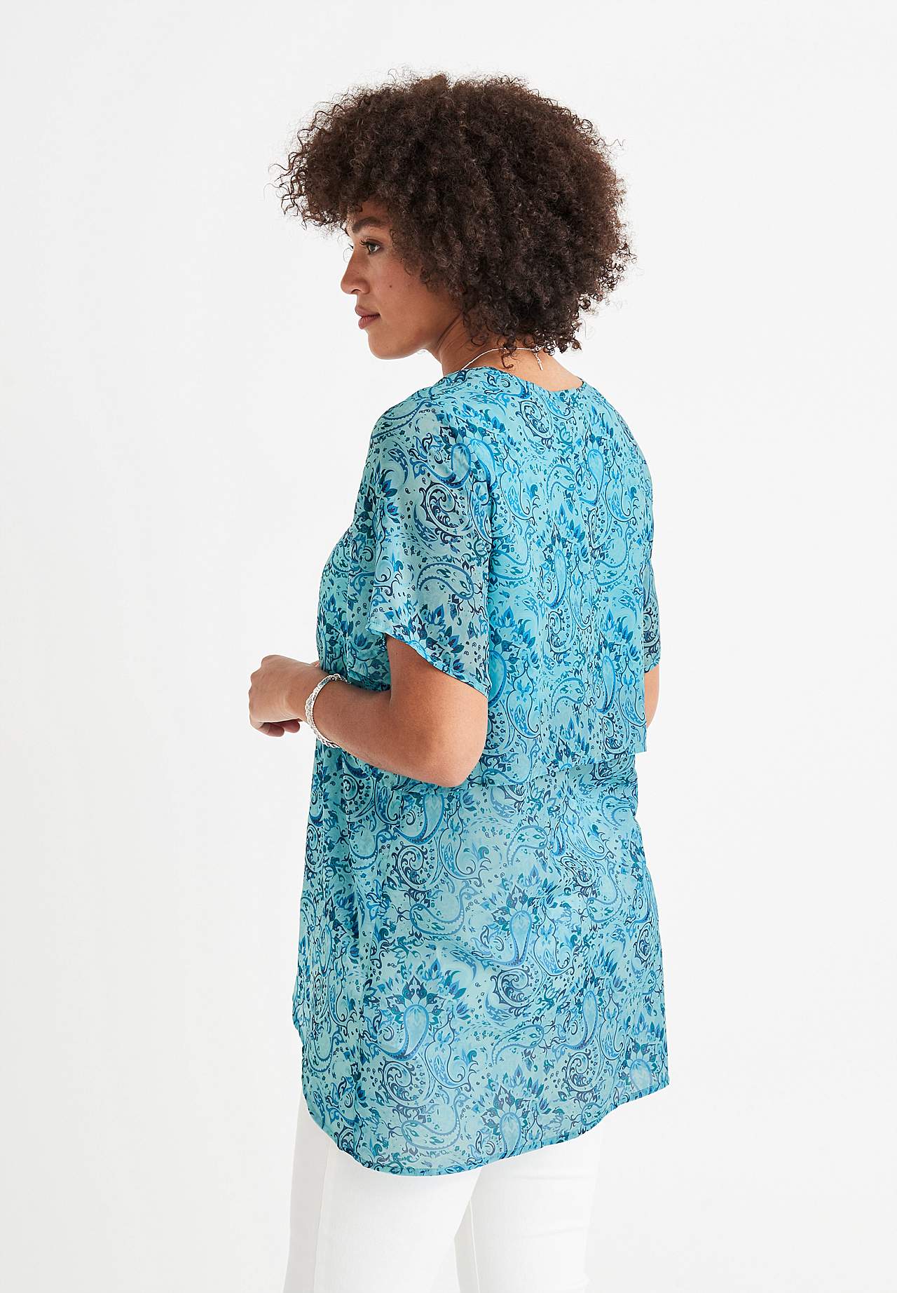 Chiffon tuniek met een paisleypatroon