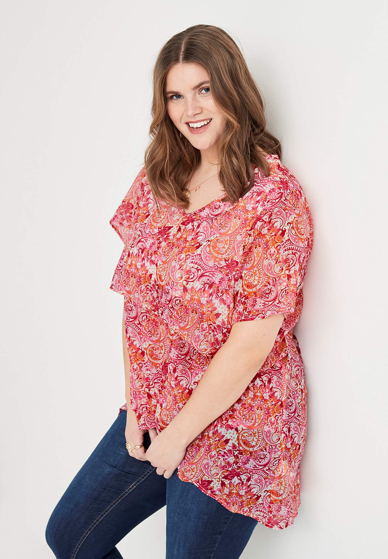 Chiffon tuniek met een paisleypatroon