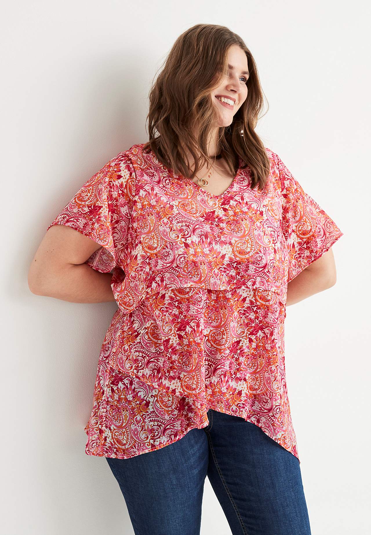 Chiffon tuniek met een paisleypatroon