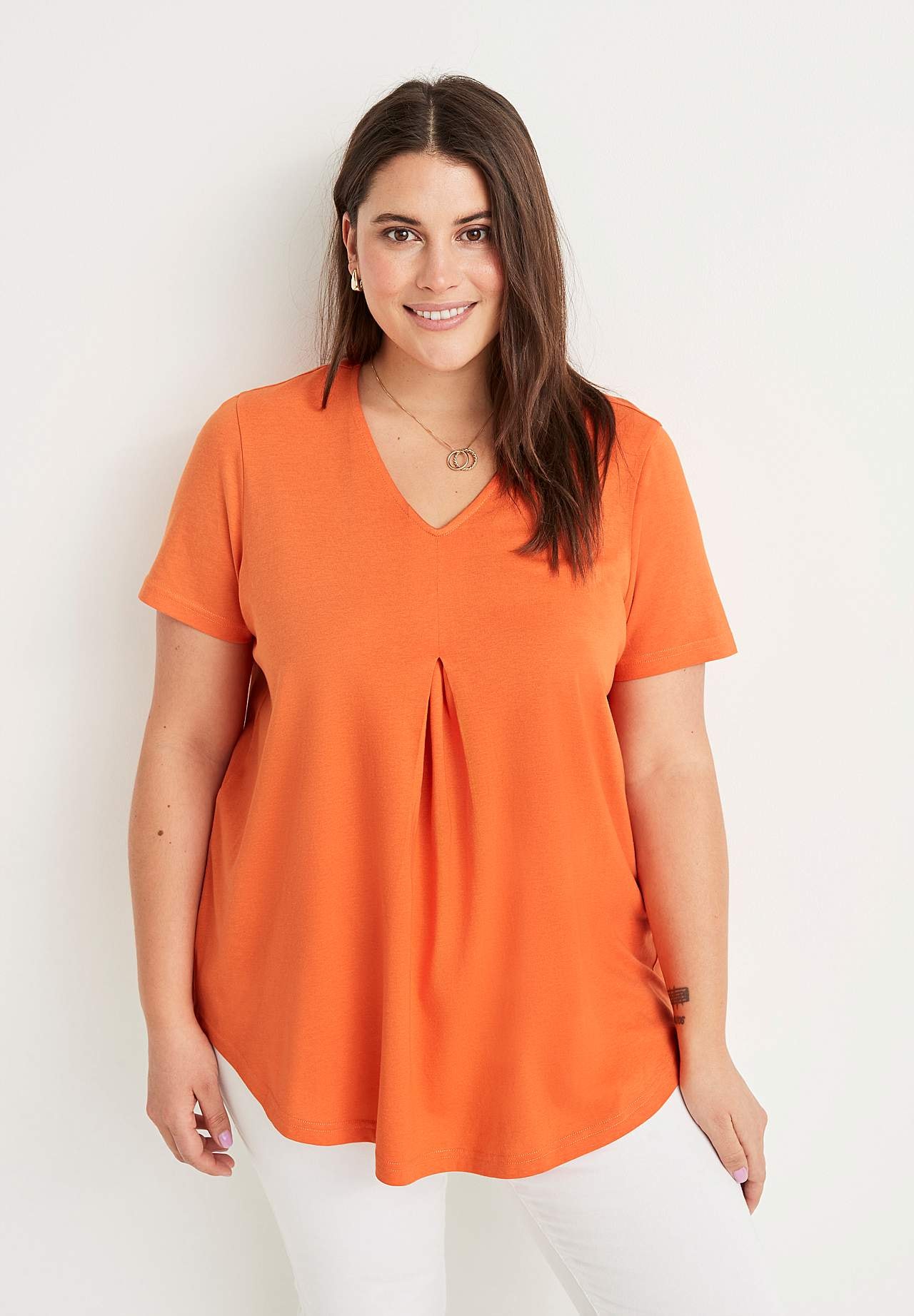 Jersey-topje met een v-hals