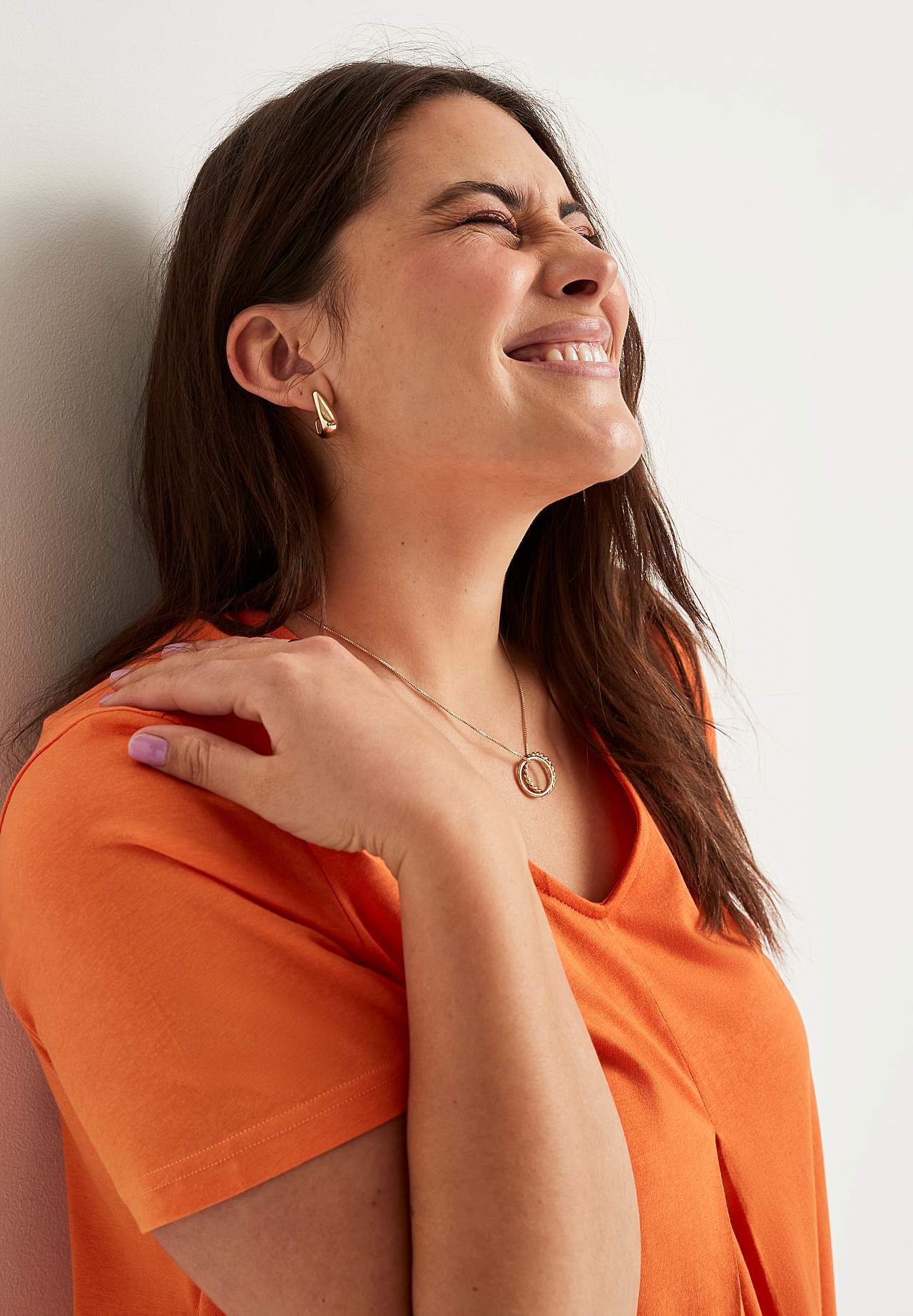 Jersey-topje met een v-hals