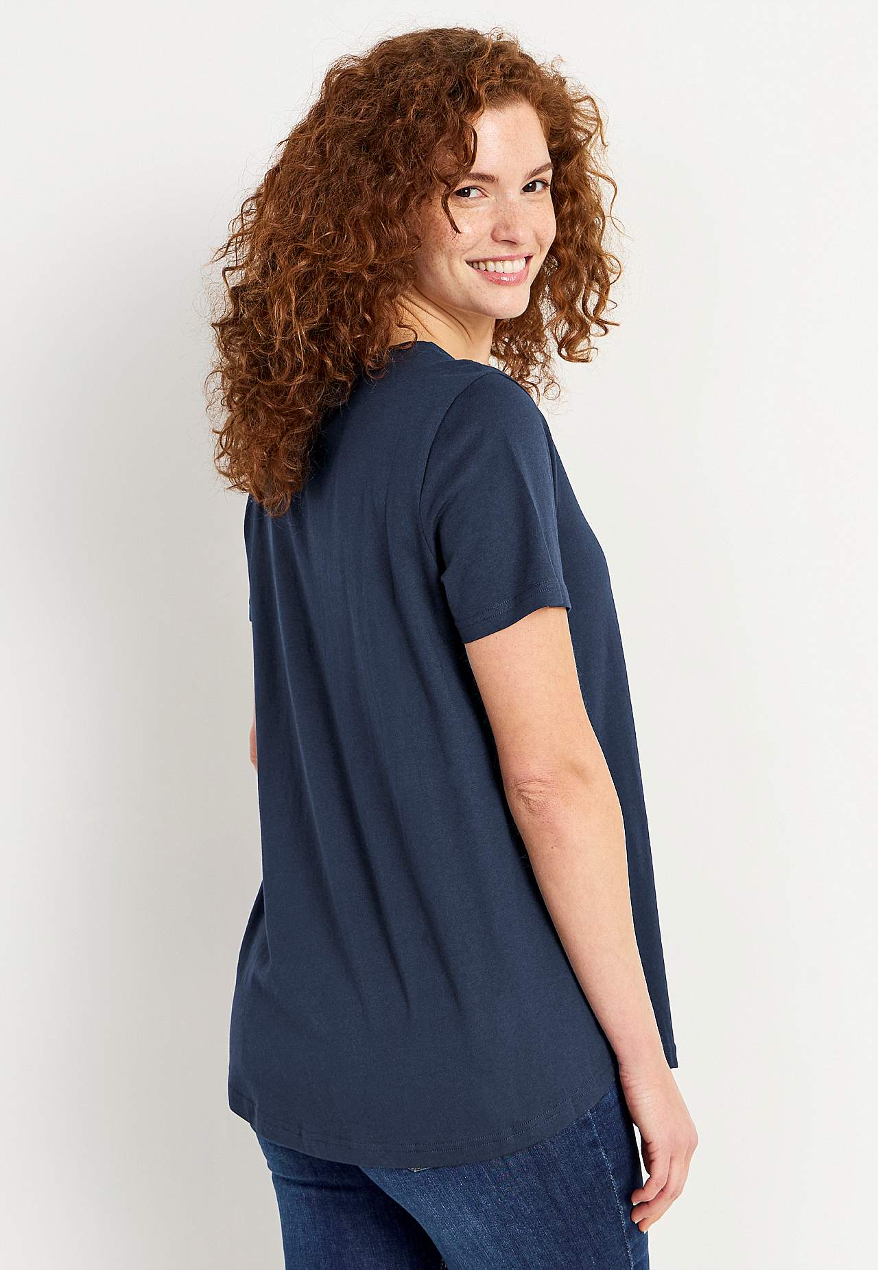 Jersey-topje met een v-hals