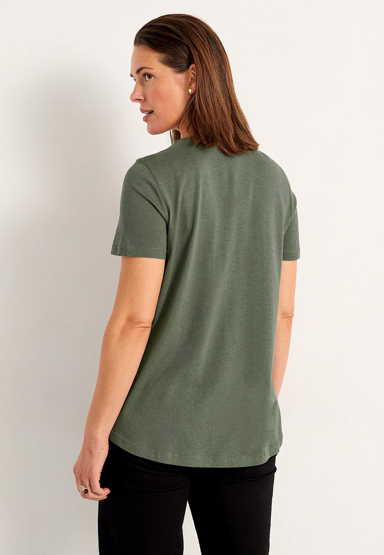 Jersey-topje met een v-hals