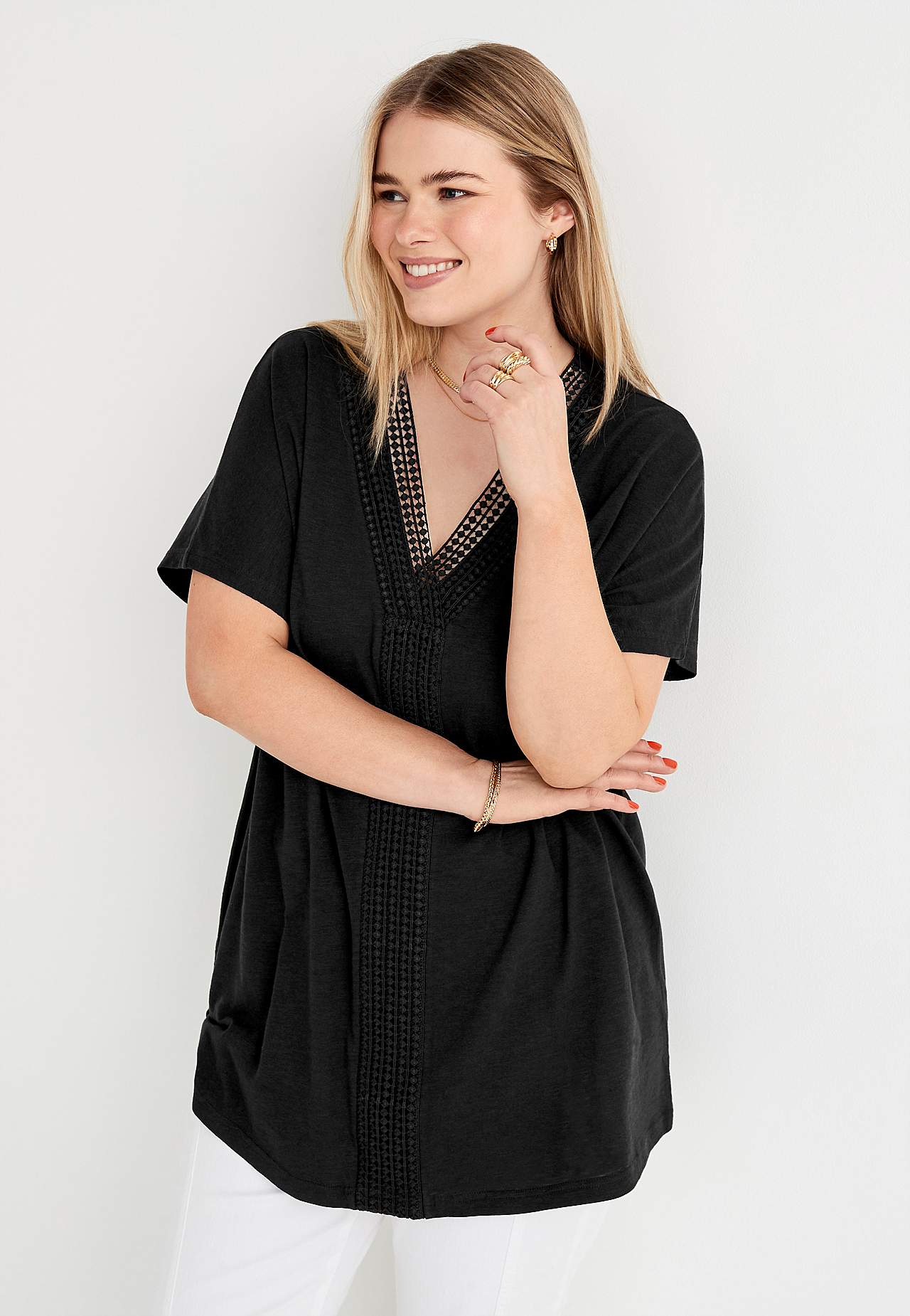 Jersey tuniek met korte mouwen