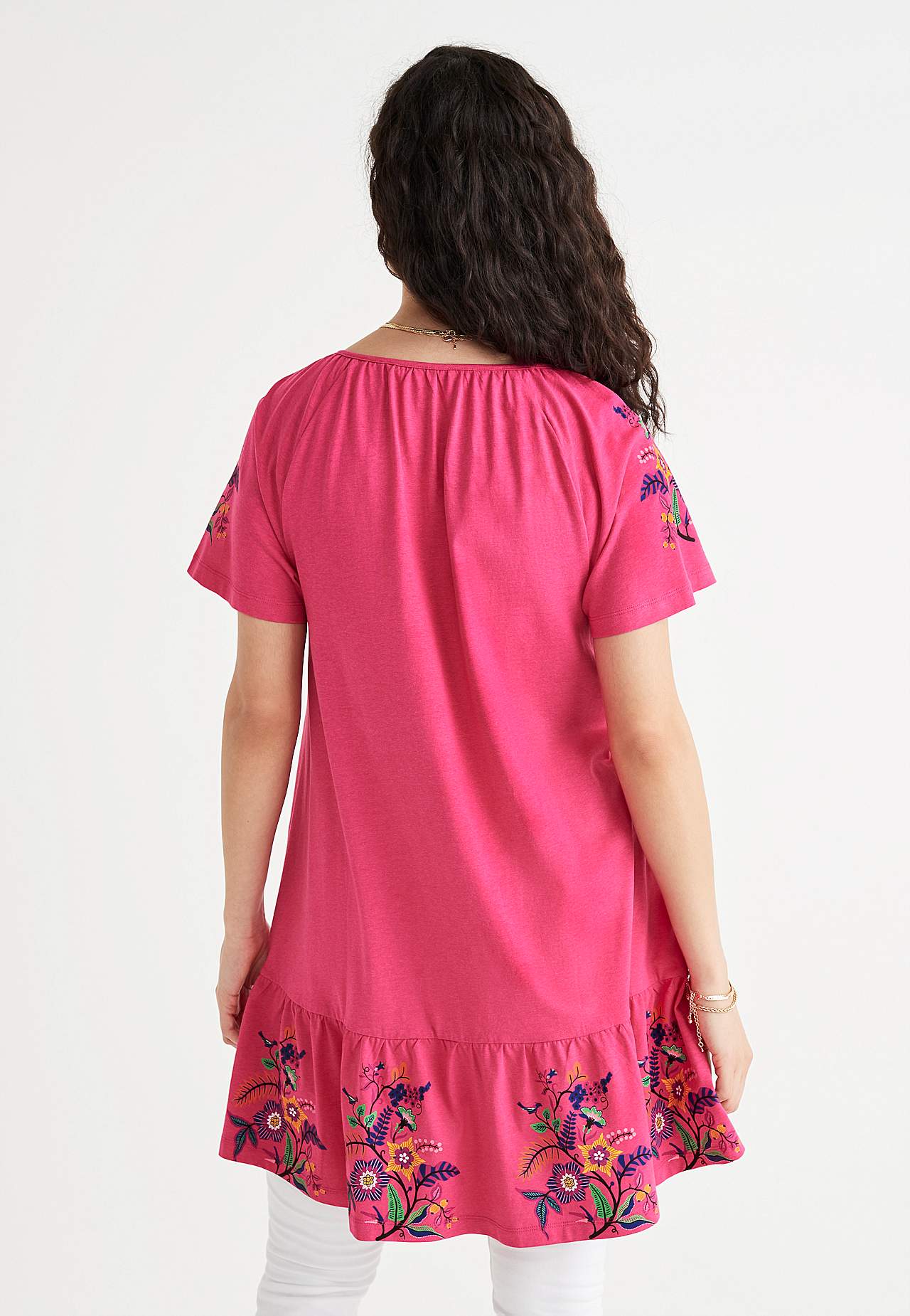Tuniek met ruche aan de onderkant