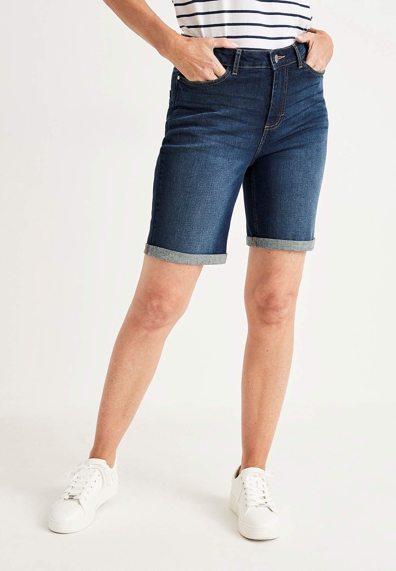 Jeansshort met comfortabelle rek