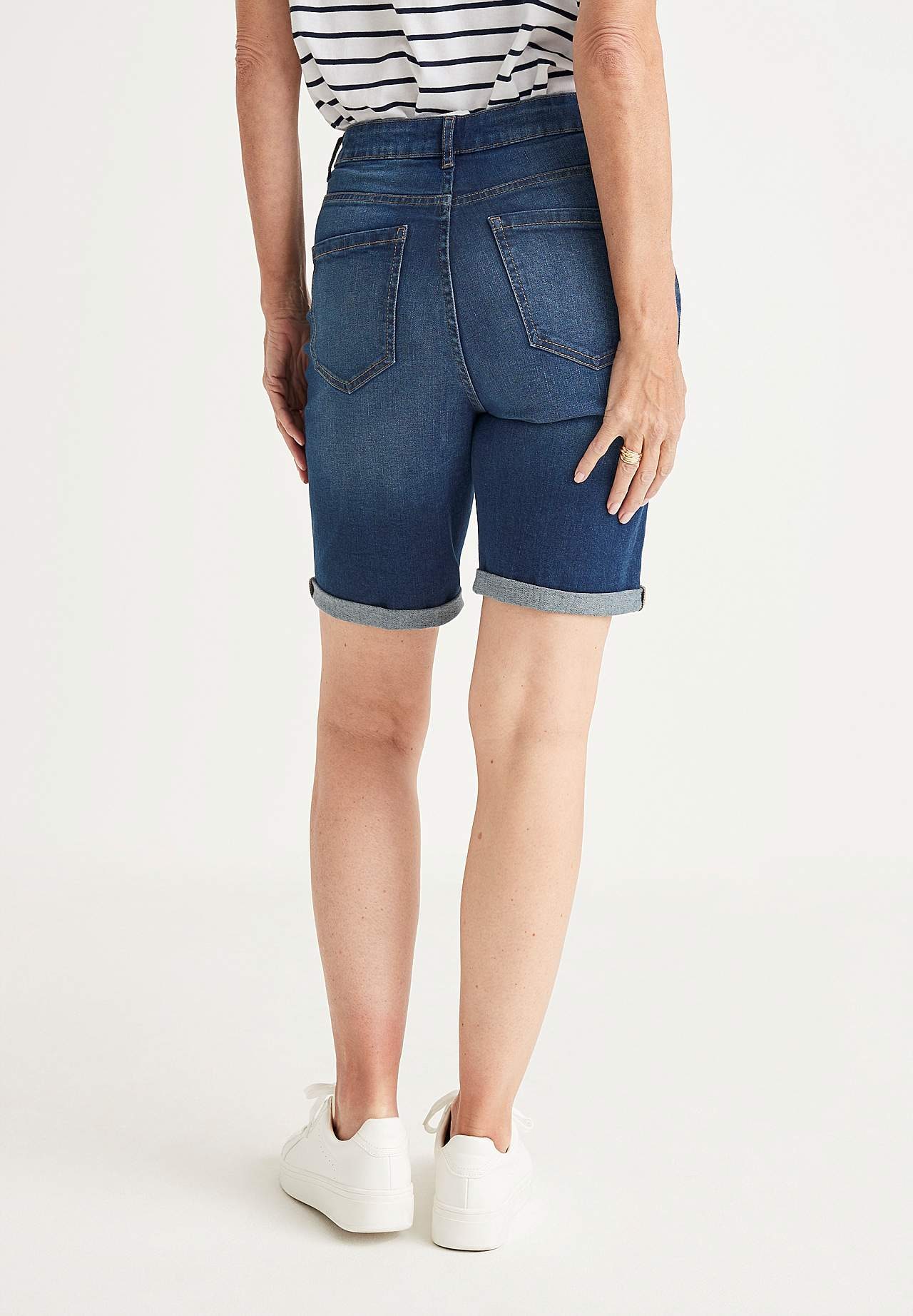 Jeansshort met comfortabelle rek
