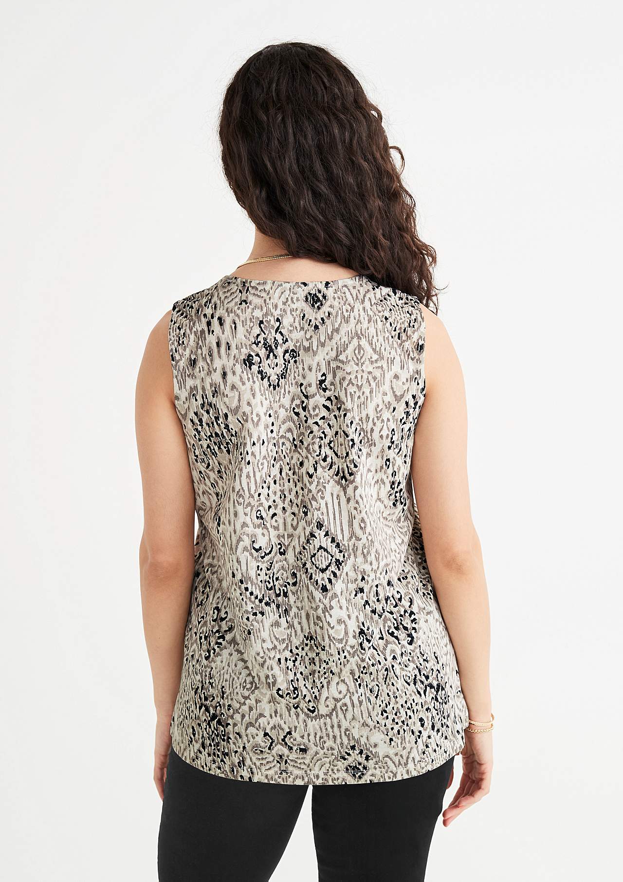 Mouwloze jersey-topjes met twee aparte lengtes Set van 2