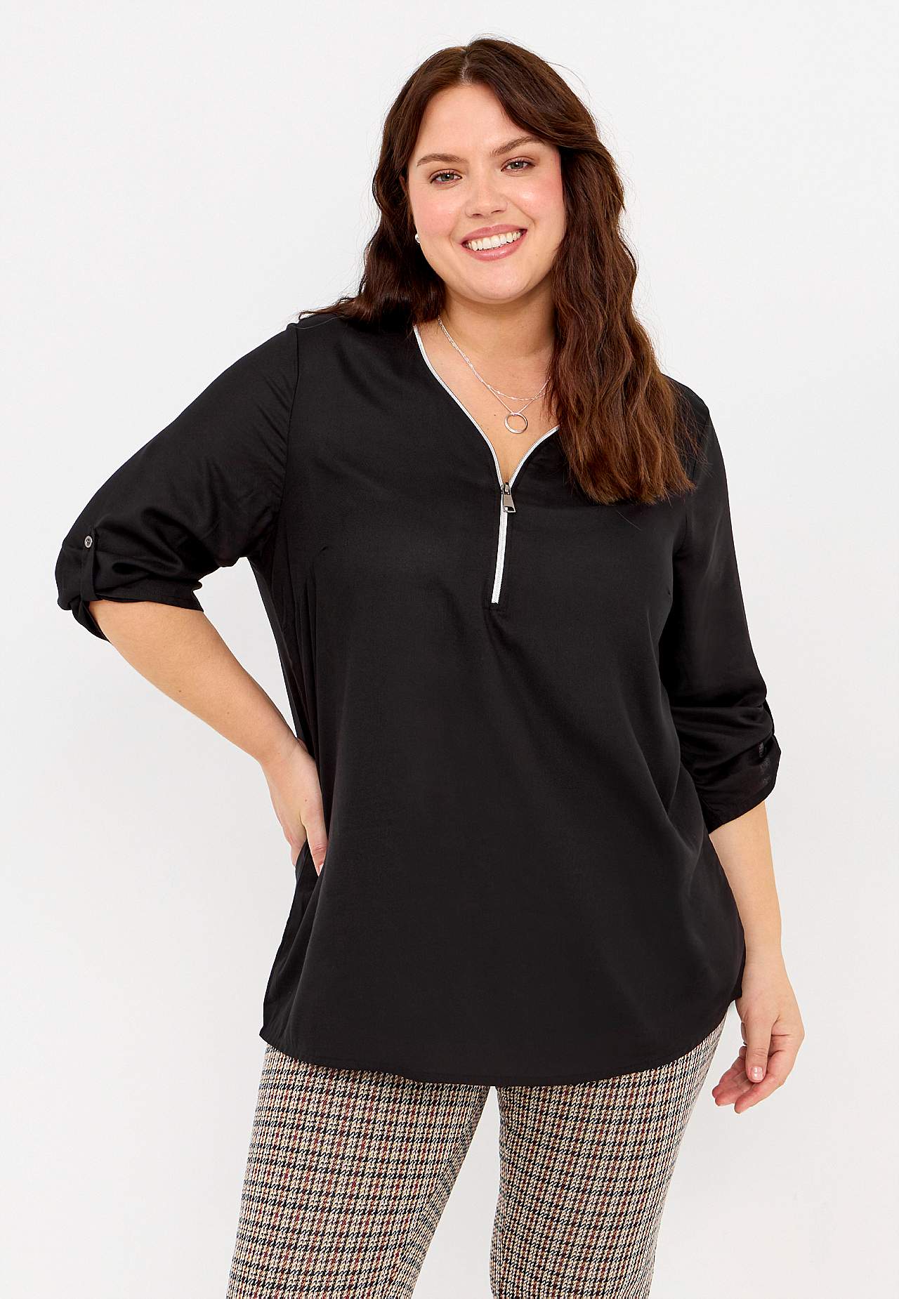 V-hals tuniek in twee lengtes