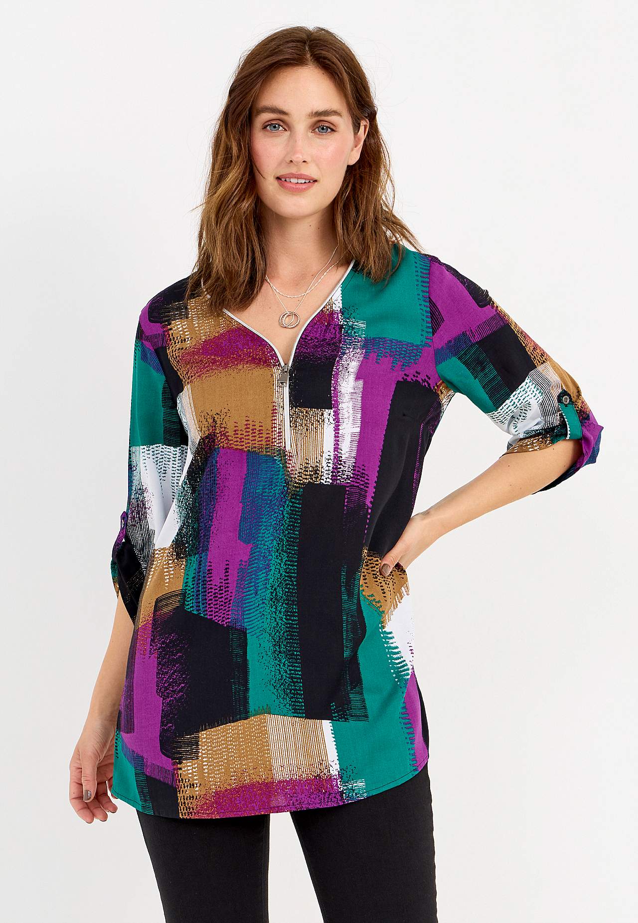 V-hals tuniek in twee lengtes