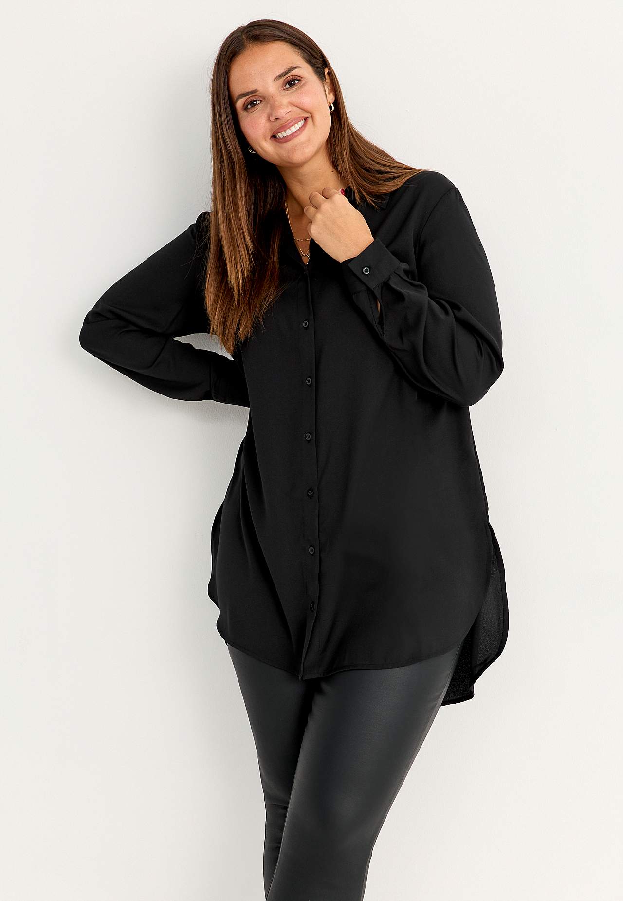 Lang shirt met knoppen