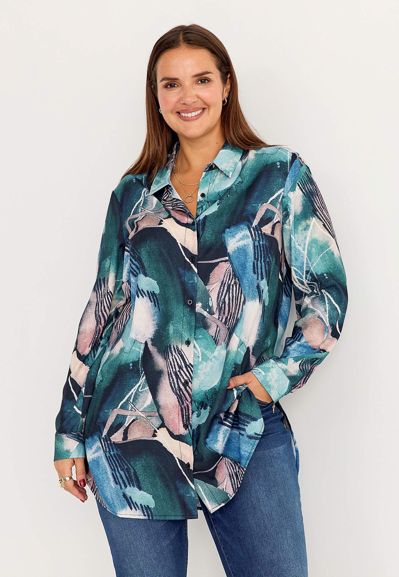 Lang shirt met knoppen