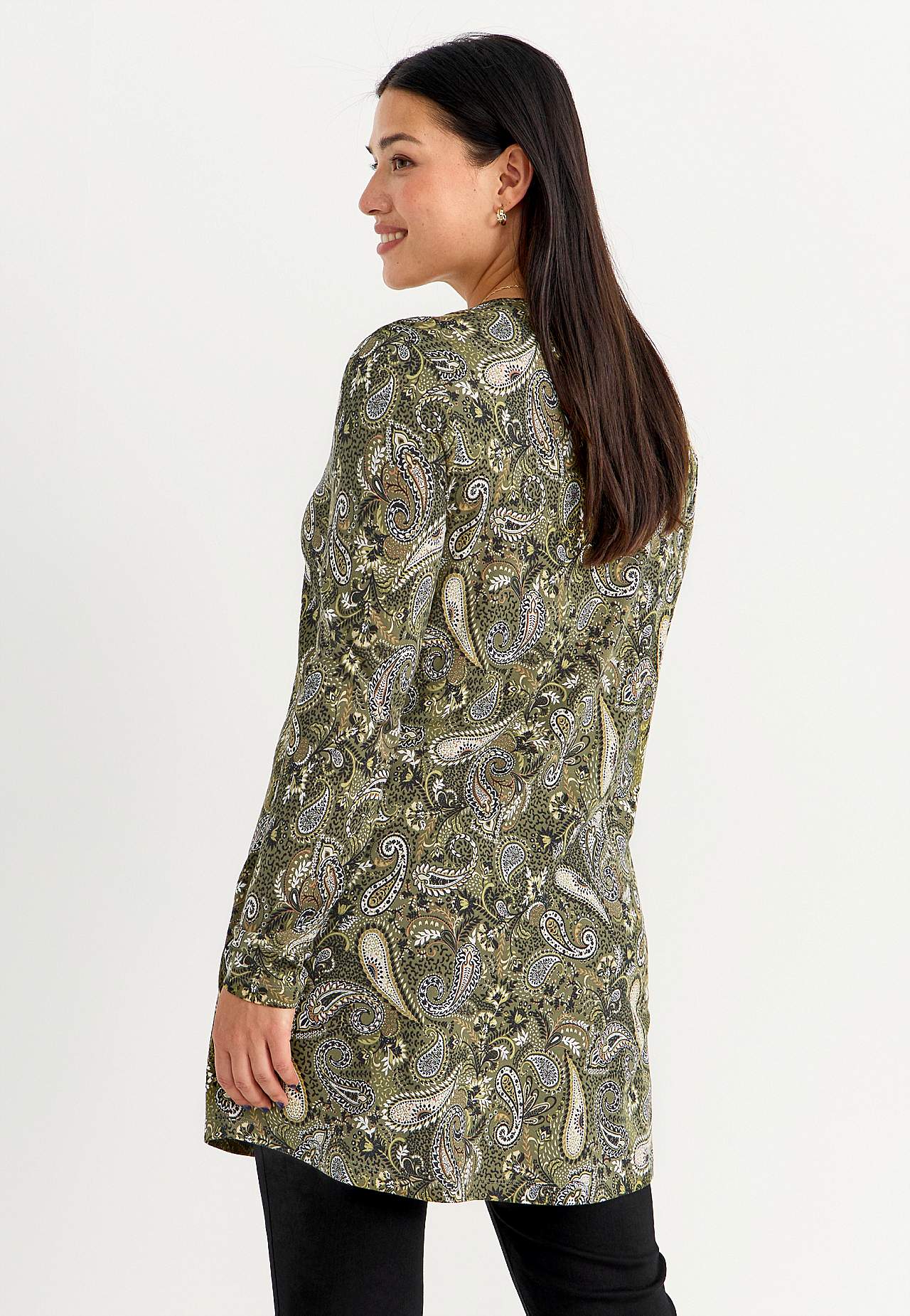 Patroonvormige jersey tuniek met lange mouwen Amira