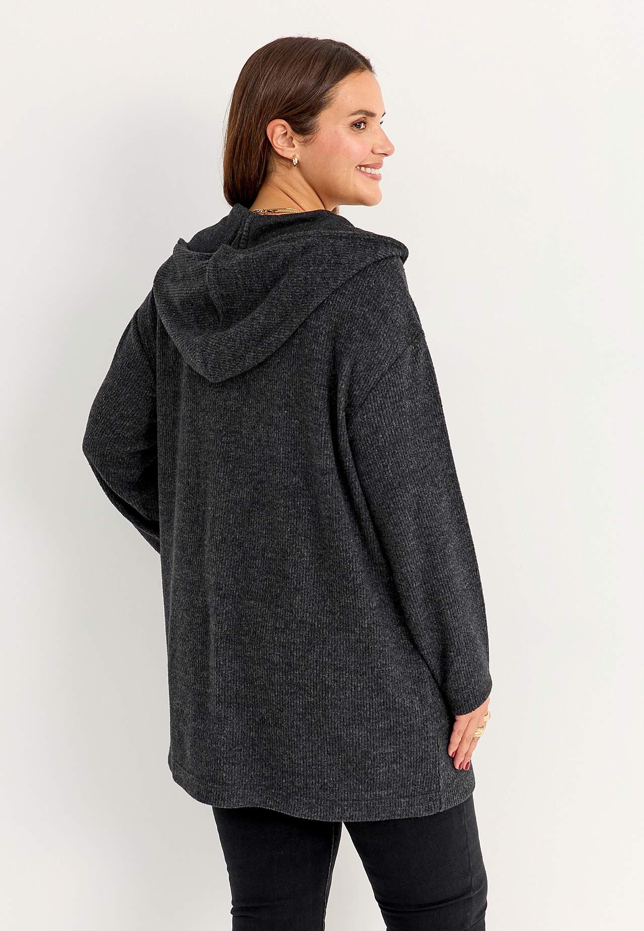 Super zachte lange cardigan met zakken