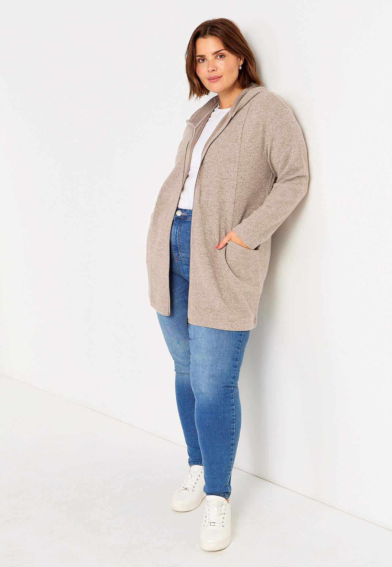 Super zachte lange cardigan met zakken
